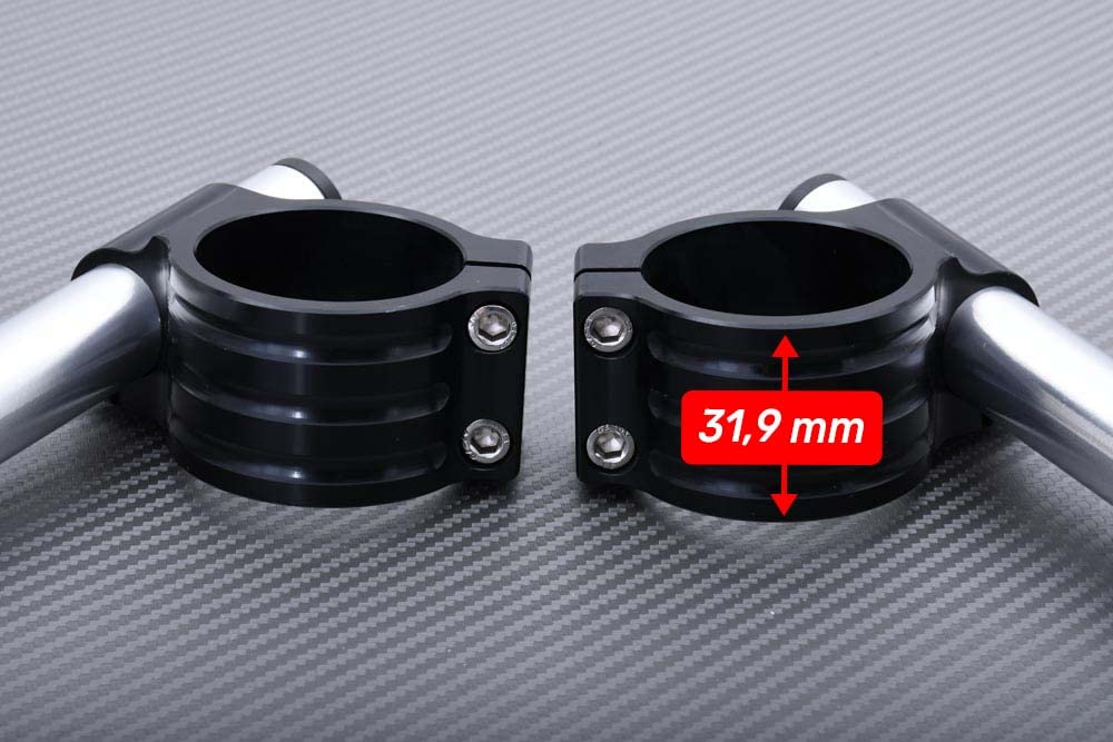 avdb-moto Paire de demi-guidons/Bracelets en 46 mm + tubes Compatible avec ZX6R ZX6-R 1998-2002, ZX9R ZX9-R 1998-2003 (TITANE)