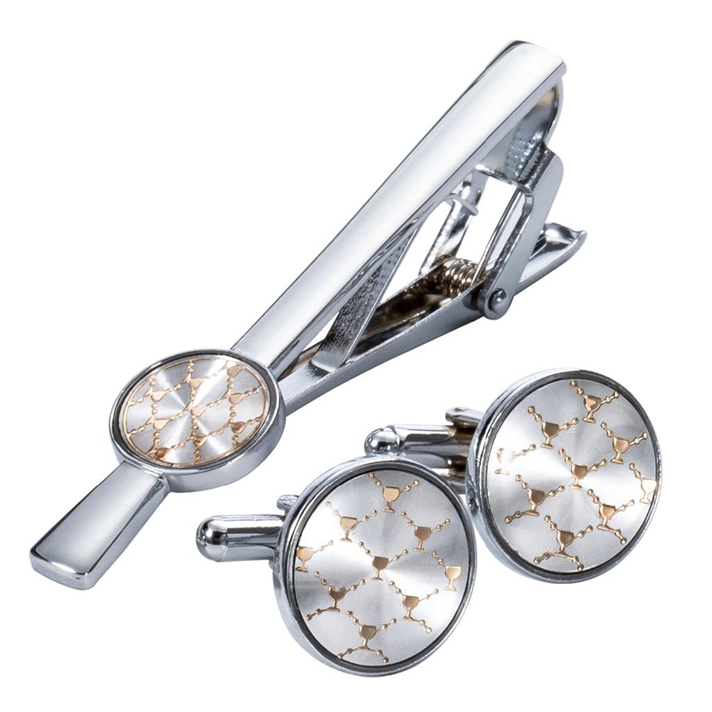 Splitter Blumen Manschettenknöpfe Krawattenclip für Krawattennadel für Herren Geschenk Klassiker Muster Bindestange Manschettenknöpfe Krawattenclip Set Männer Schmuck Schmuck