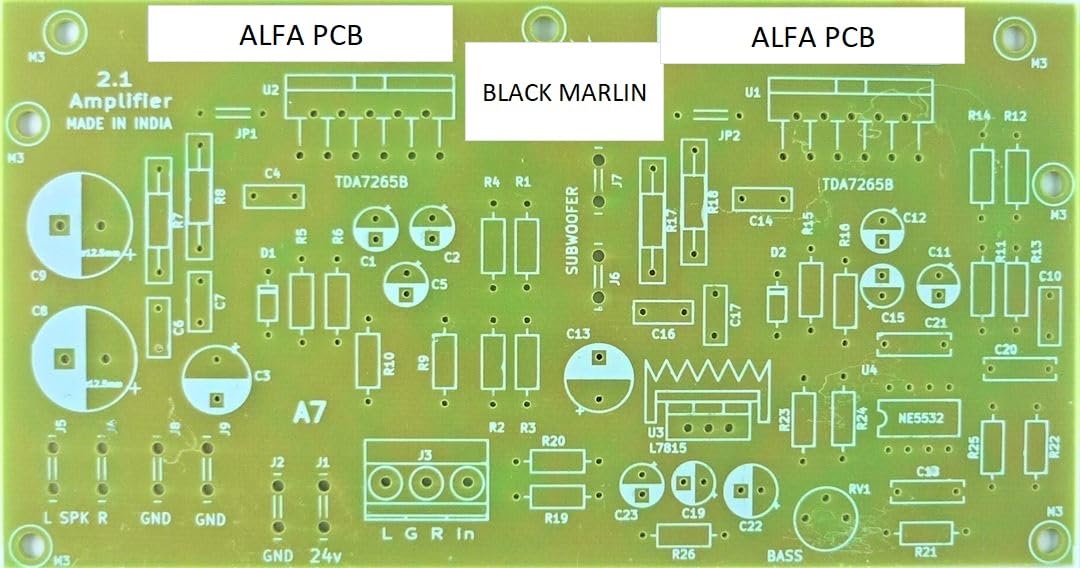 faith electro tda7265 2.1 home theater amplifier board using 12v dc - pcb only