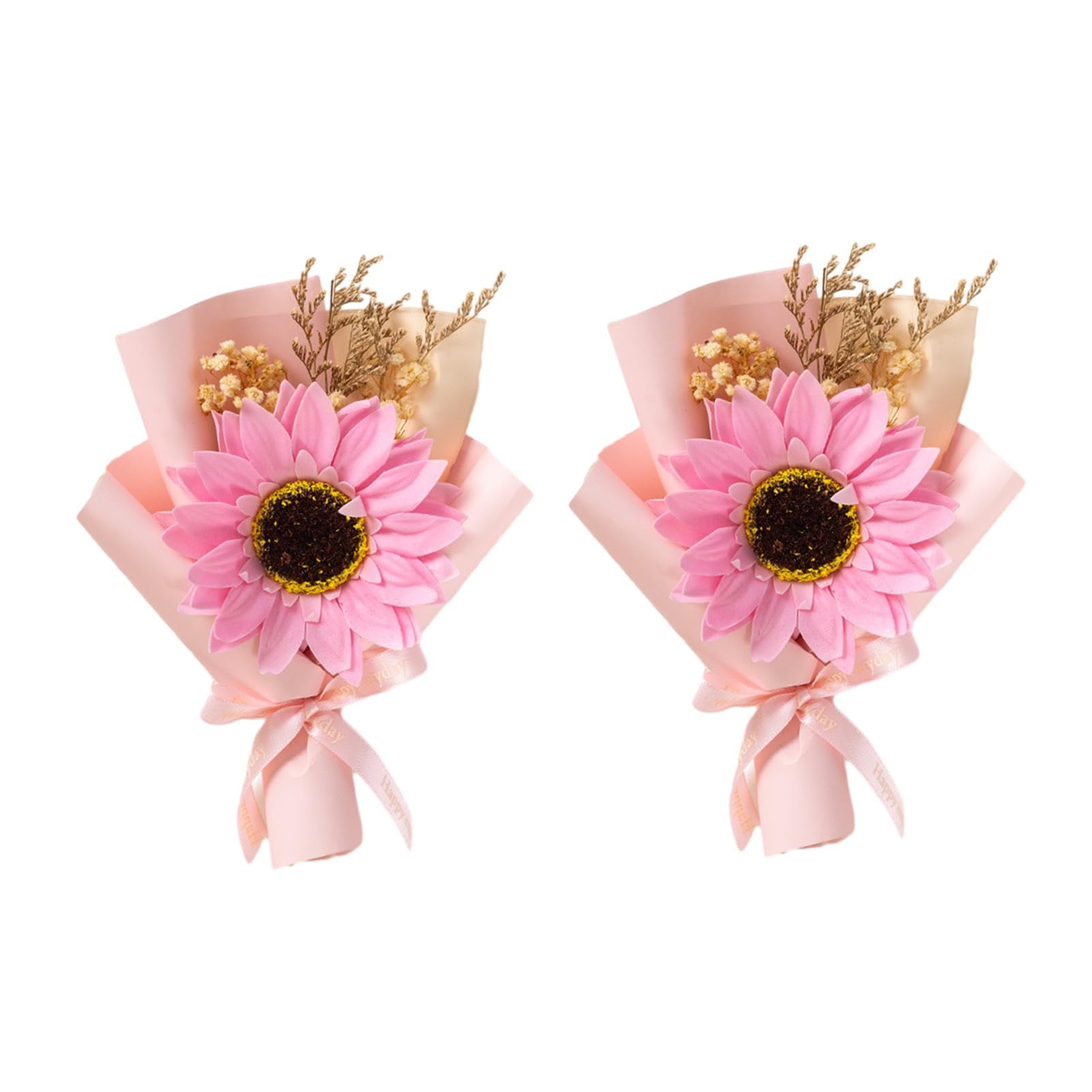 RetroNest Artificial Sunflower Soap Handmade Sunflower Soap 2 Pcs Mini Sunflowers Bouquet Scented Artificial Flower Handmade Eco-friendly Floral Bathroom Decor Gift for Women Mom Wife Girlfriend L 2p