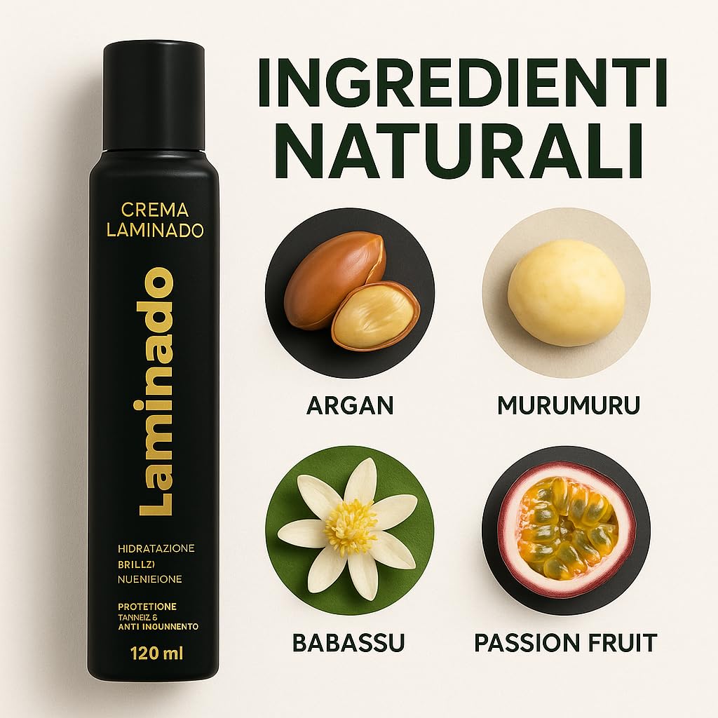 LZ Laminado Crema Lisciatura Senza Formaldeide – Trattamento alla Keratina Professionale con Oli Naturali (Argan, Babassu, Murumuru) – Anticrespo, Protezione Termica & Anti-inquinamento, 120 ml