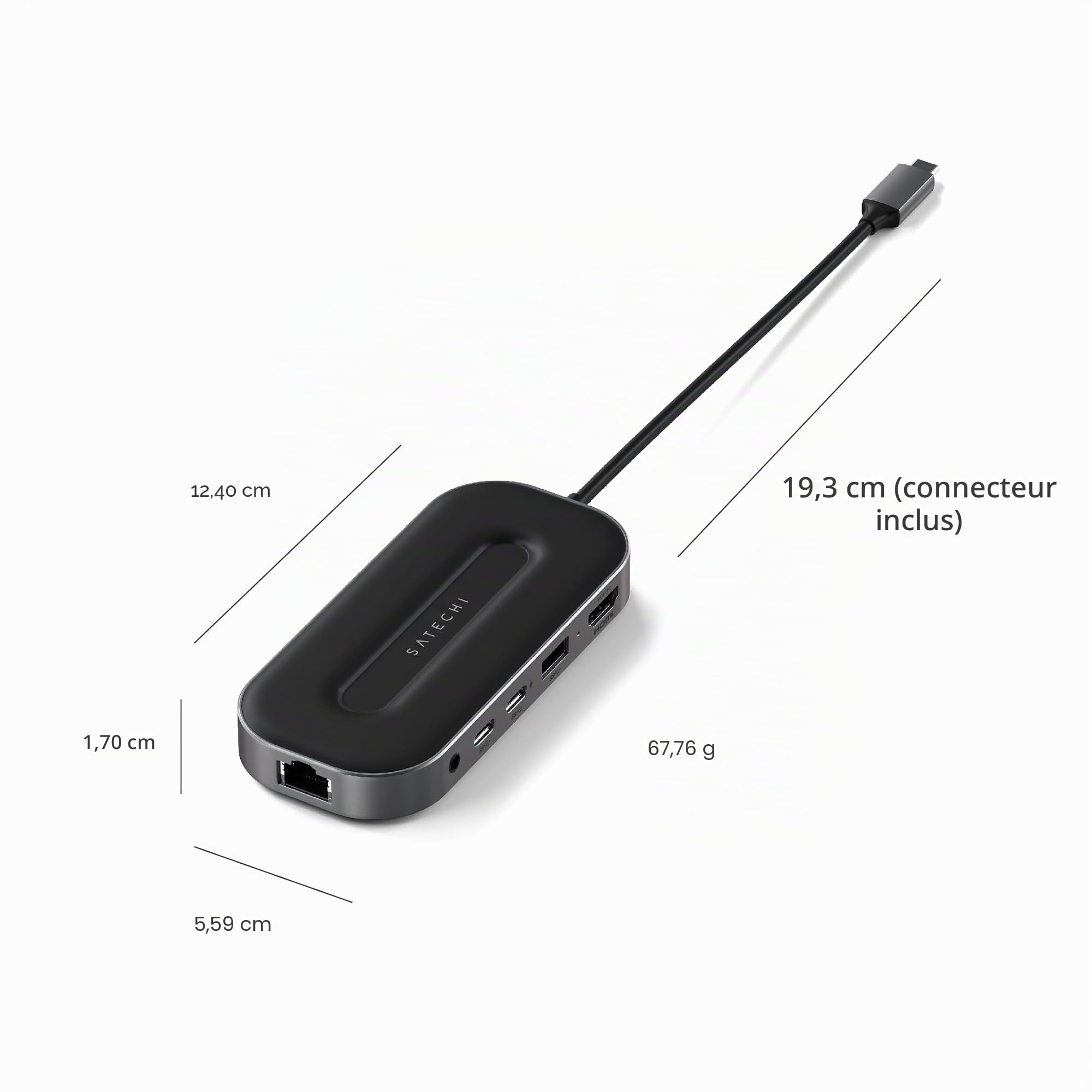 SATECHI Hub USB4 6 en 1 Multiport, 40Gbps, HDMI 8K, PD 100W