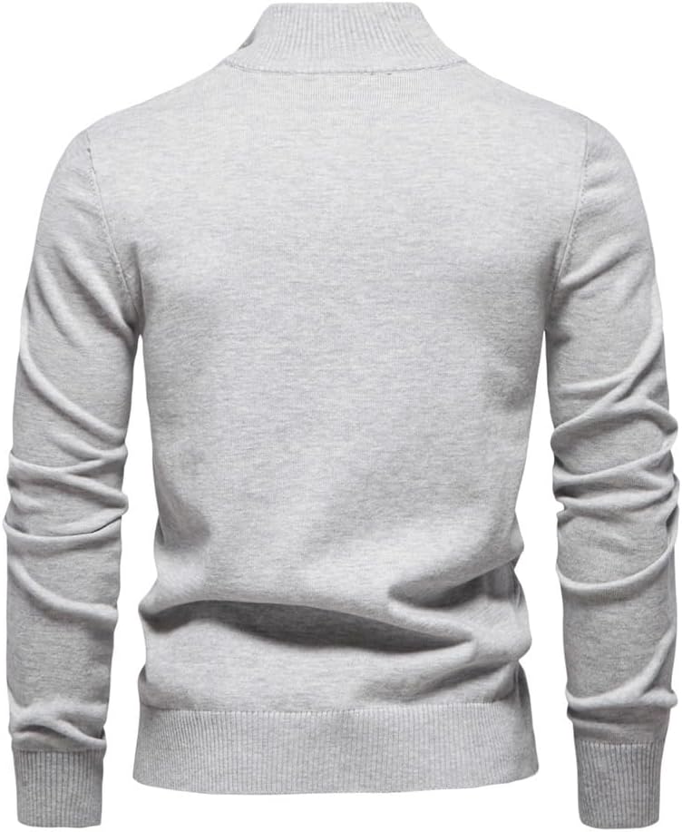 Winter Men's Sweater Half Zipper Knitted Sweaters Casual Striped Men Top