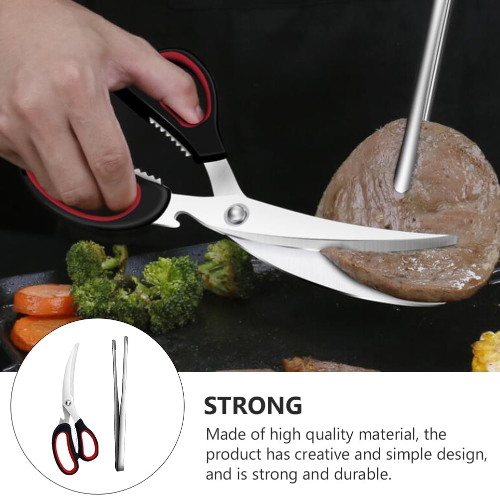 UPKOCH Lot de 2 Ciseaux coréens pour Barbecue et Pince à Barbecue en Acier Inoxydable, Design Ergonomique, antidérapant, idéal pour Le et la Cuisine