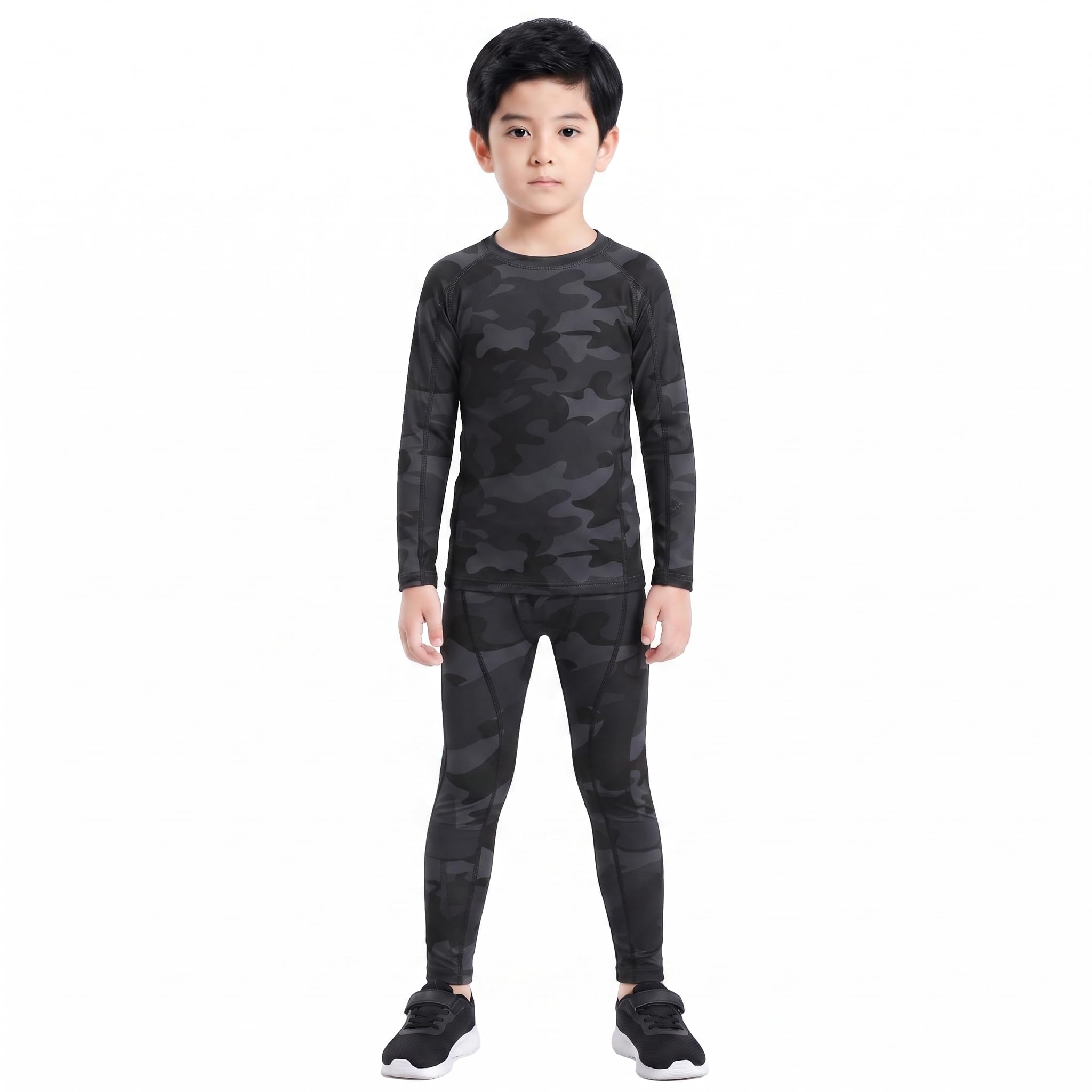 Set intimo termico per bambini per Jungen Langarm Baselayer Top e Long Johs