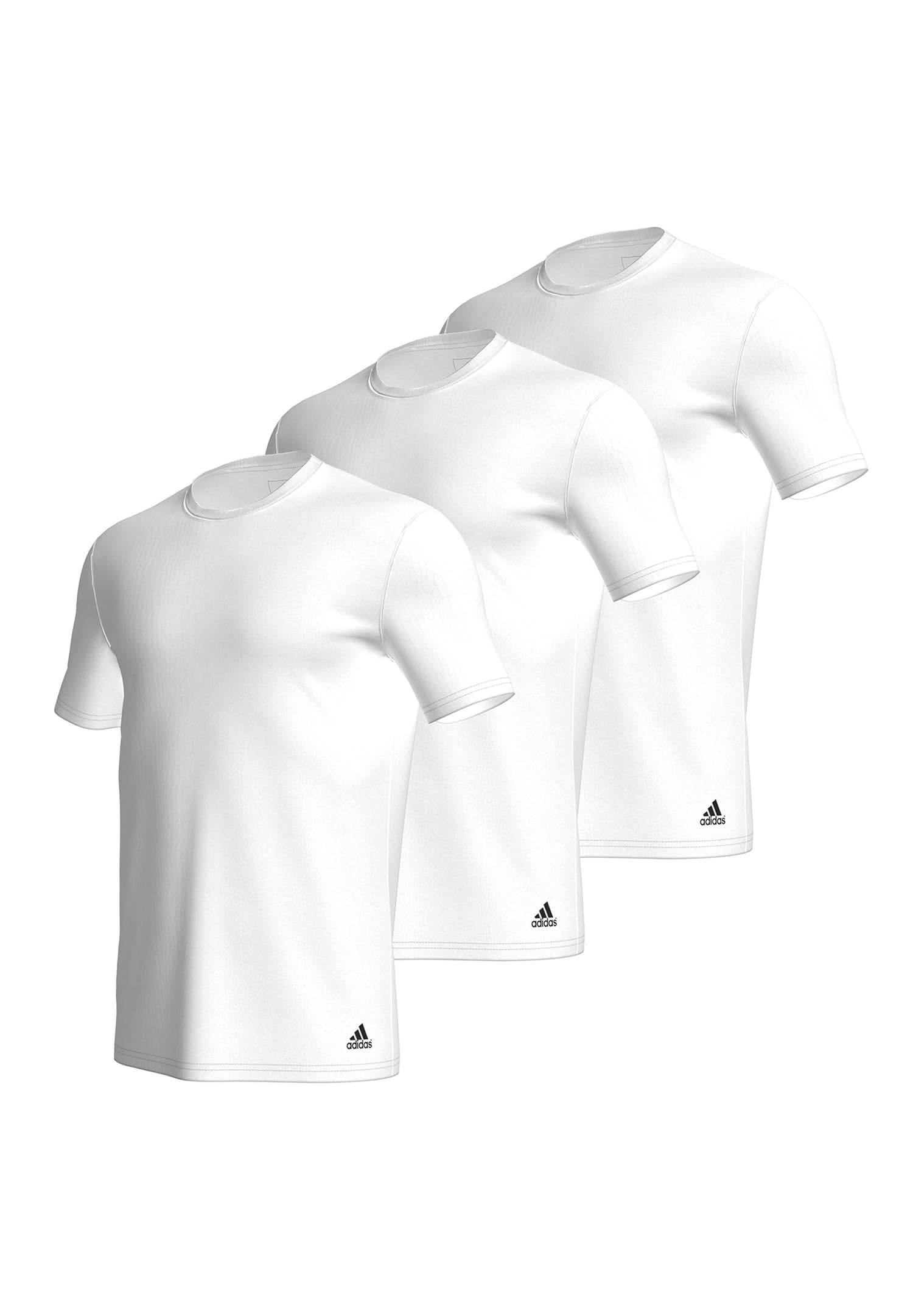 adidas Multipack Crew Neck T-Shirt (3pk) Maglie Termiche, Bianco, M Uomo