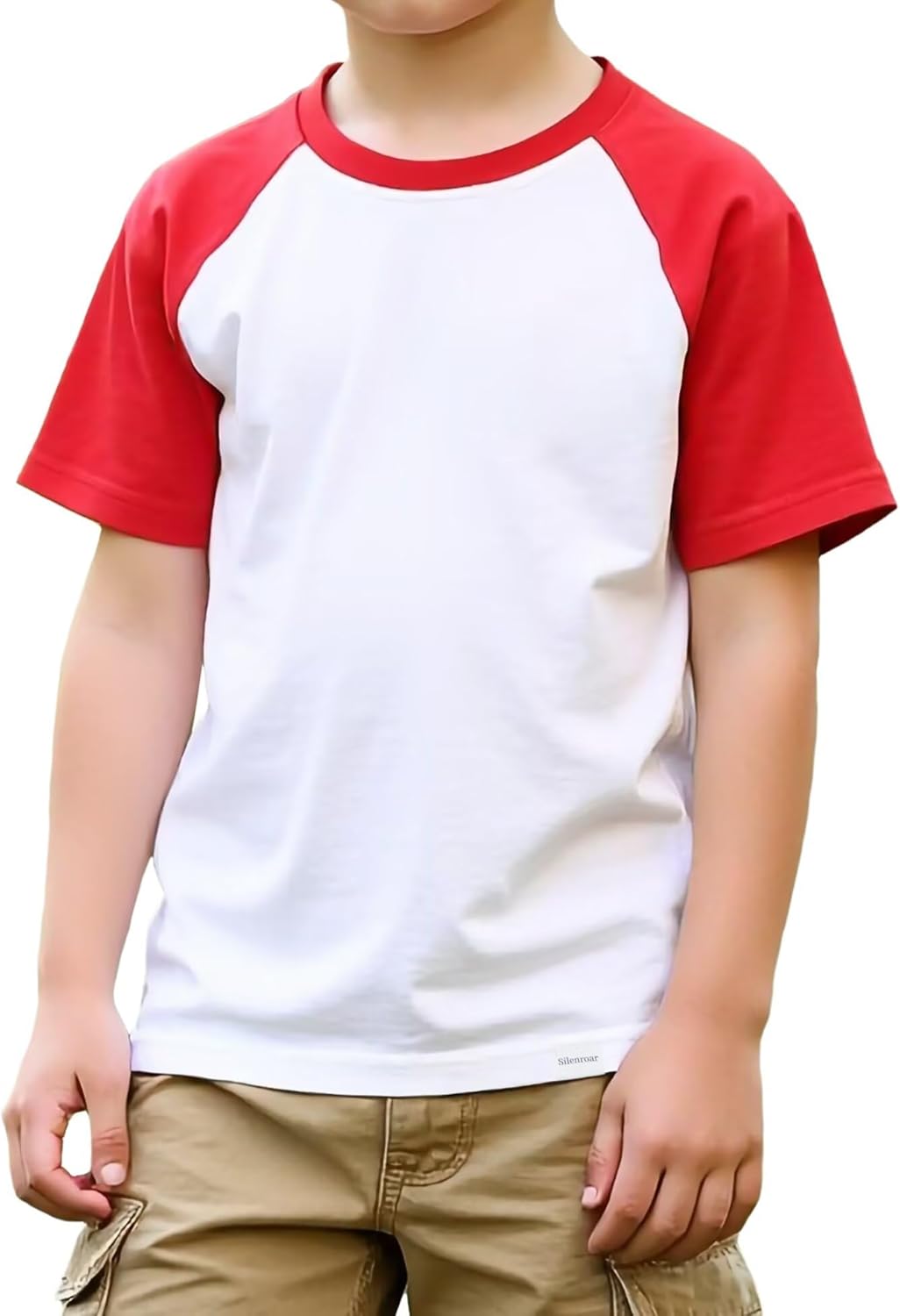 Boys Tshirt Raglan Short Sleeve Shirt Cotton Blend Basic Tees Breathable Baseball T-Shirts Light Weight - Image 2