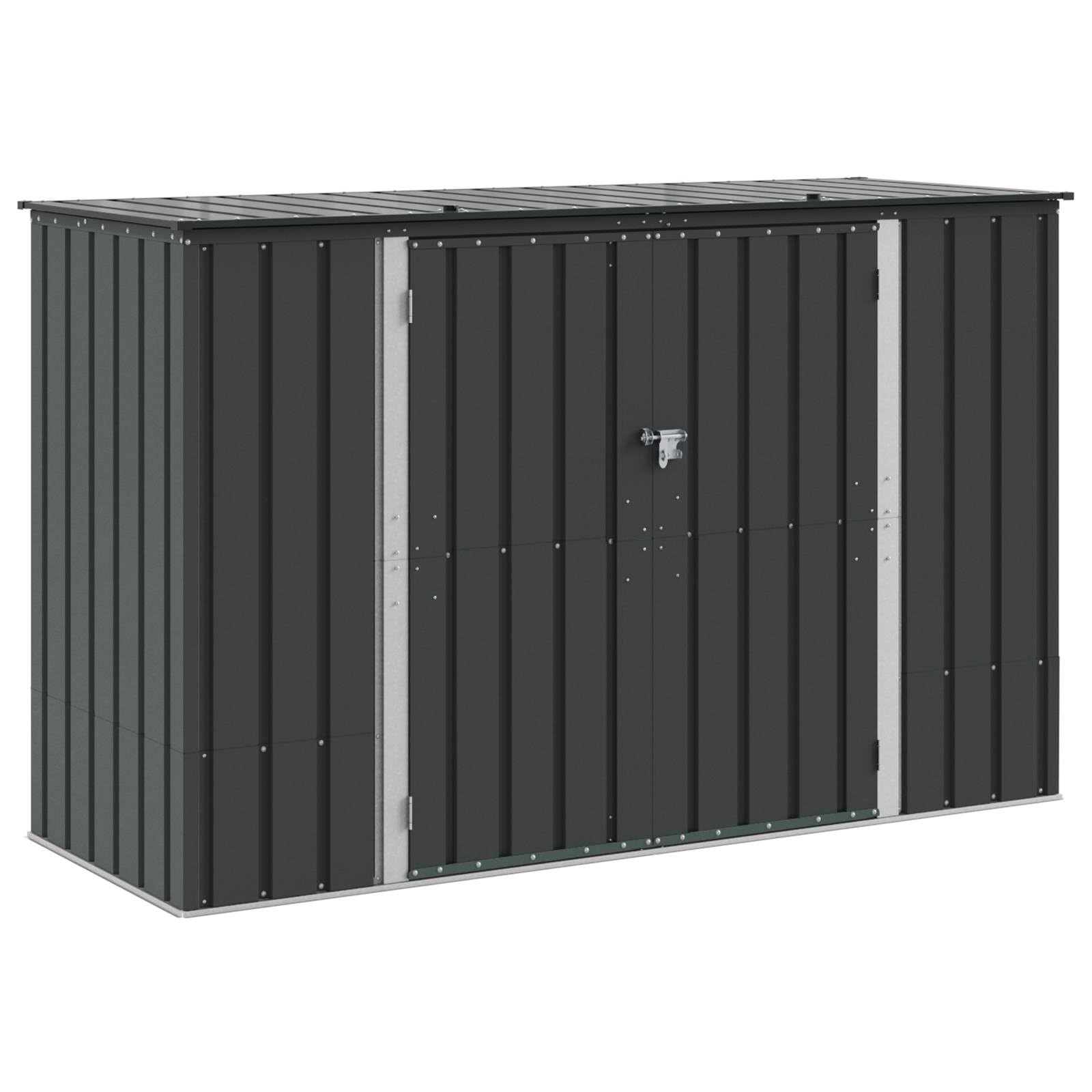 Schowek ogrodowy czarny 214 x 82 x 132 cm Stal