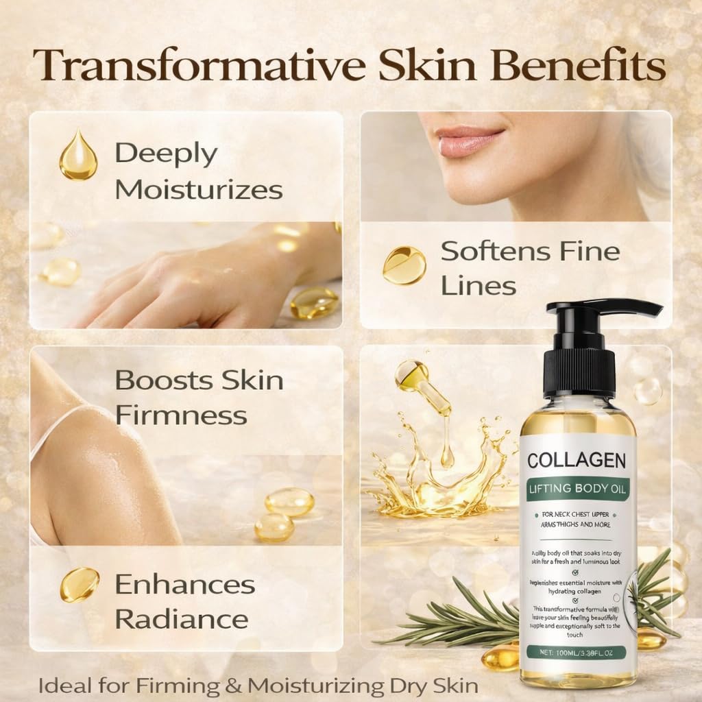 Orelvique Collagen Face & Body Oil with Rosemary and Vitamin E, 100ml
