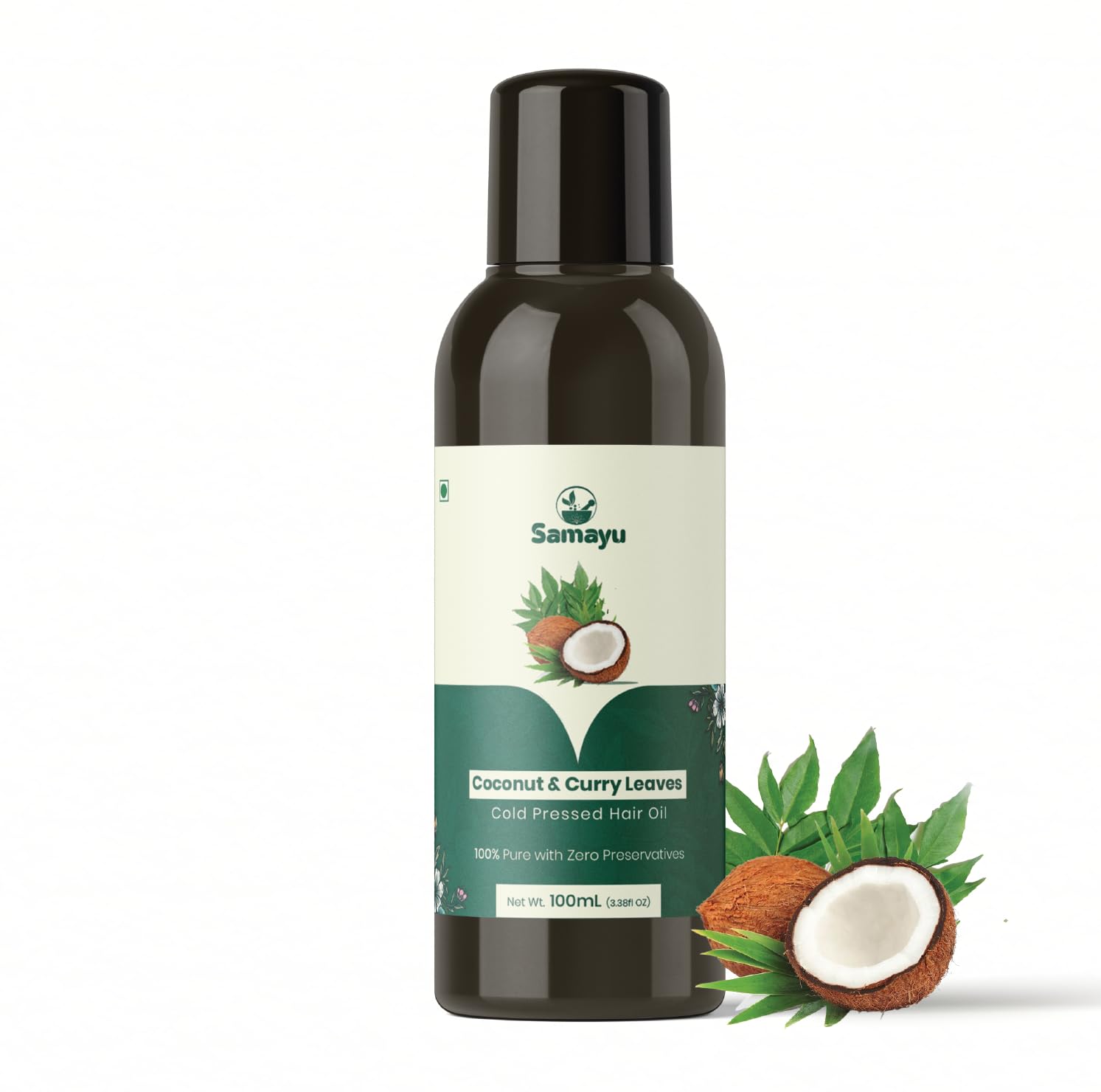 Coconut & Curry Leaves Cold Pressed Hair Oil, Zero Preservatives (Each Pack 100 ml, Pack Of 2)-image-45