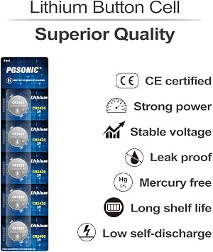 PGSONIC CR2430 3V Lithium Battery (5pcs)