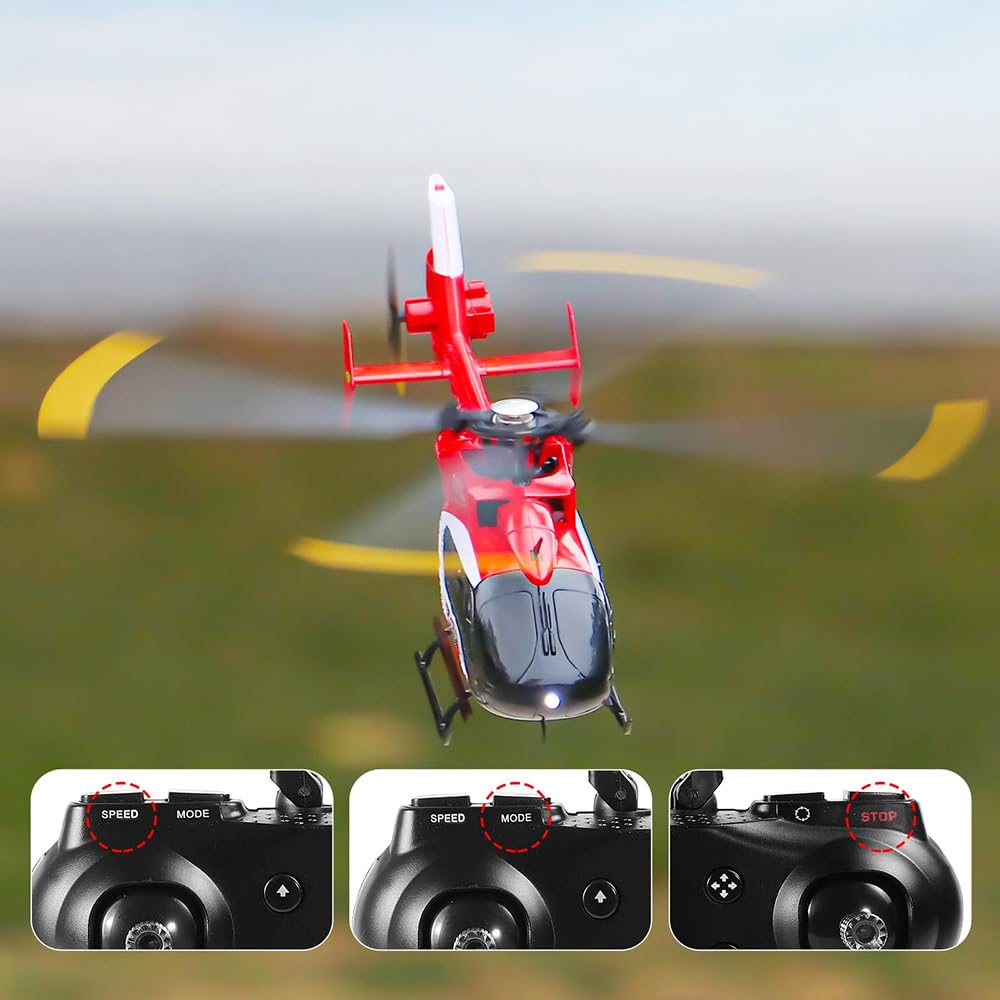 Torcster Hubschrauber H-135 rot/Weiss 6G 260mm RTF 2,4G Ferngesteuert 3D Anfänger Indoor Heli