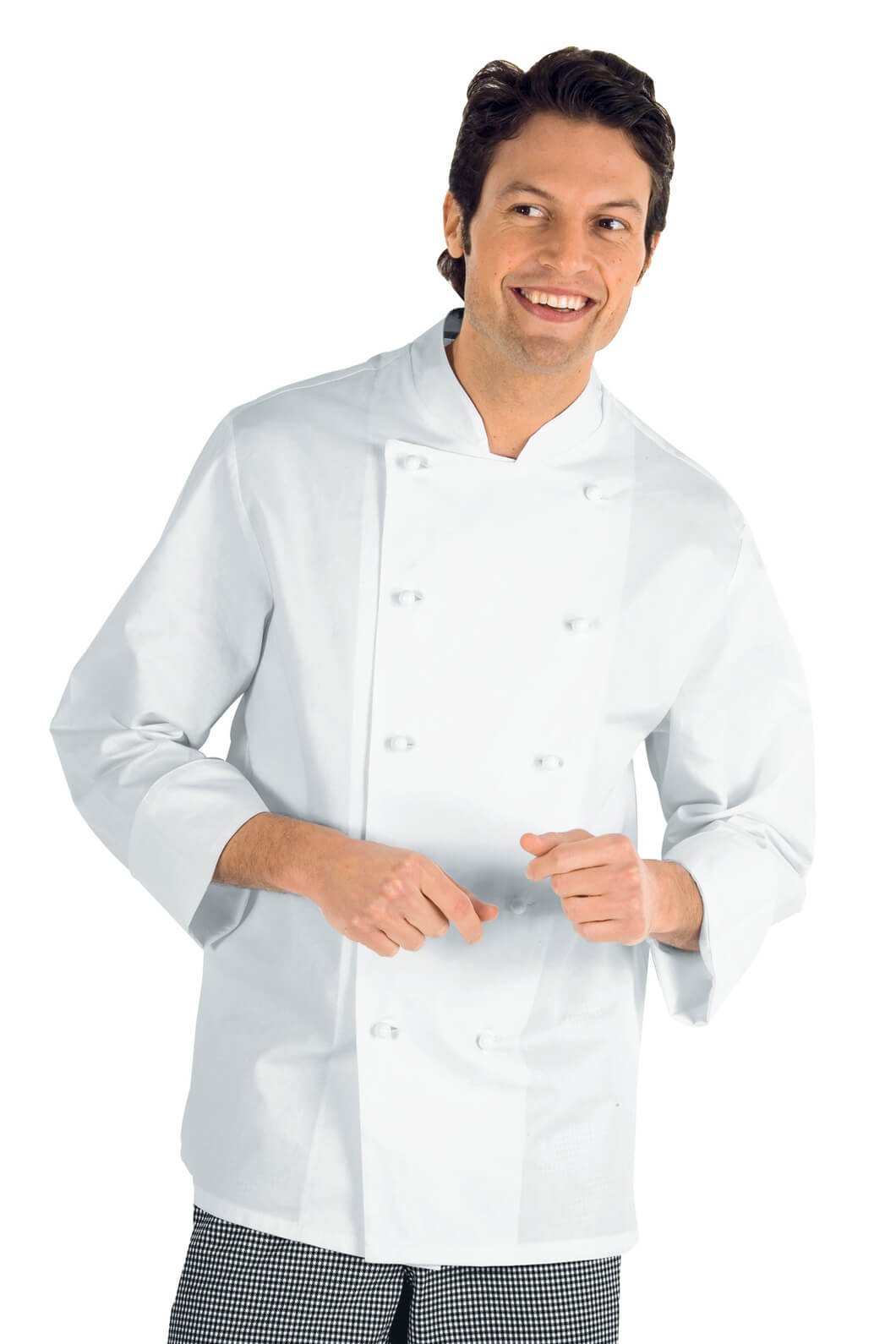 Isacco 057100 Classica Cuoco Giacca con Bottoni Antipanico, Taglia XL, Bianco