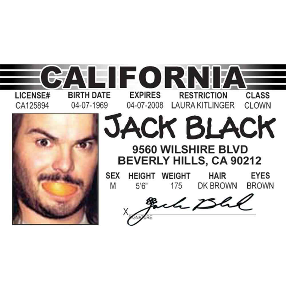 Signs 4 Fun Parody ID | Jack Black Driver’s License | Fake ID Novelty Card | Collectible Trading Card Driver’s License | Novelty Gift for Holidays |