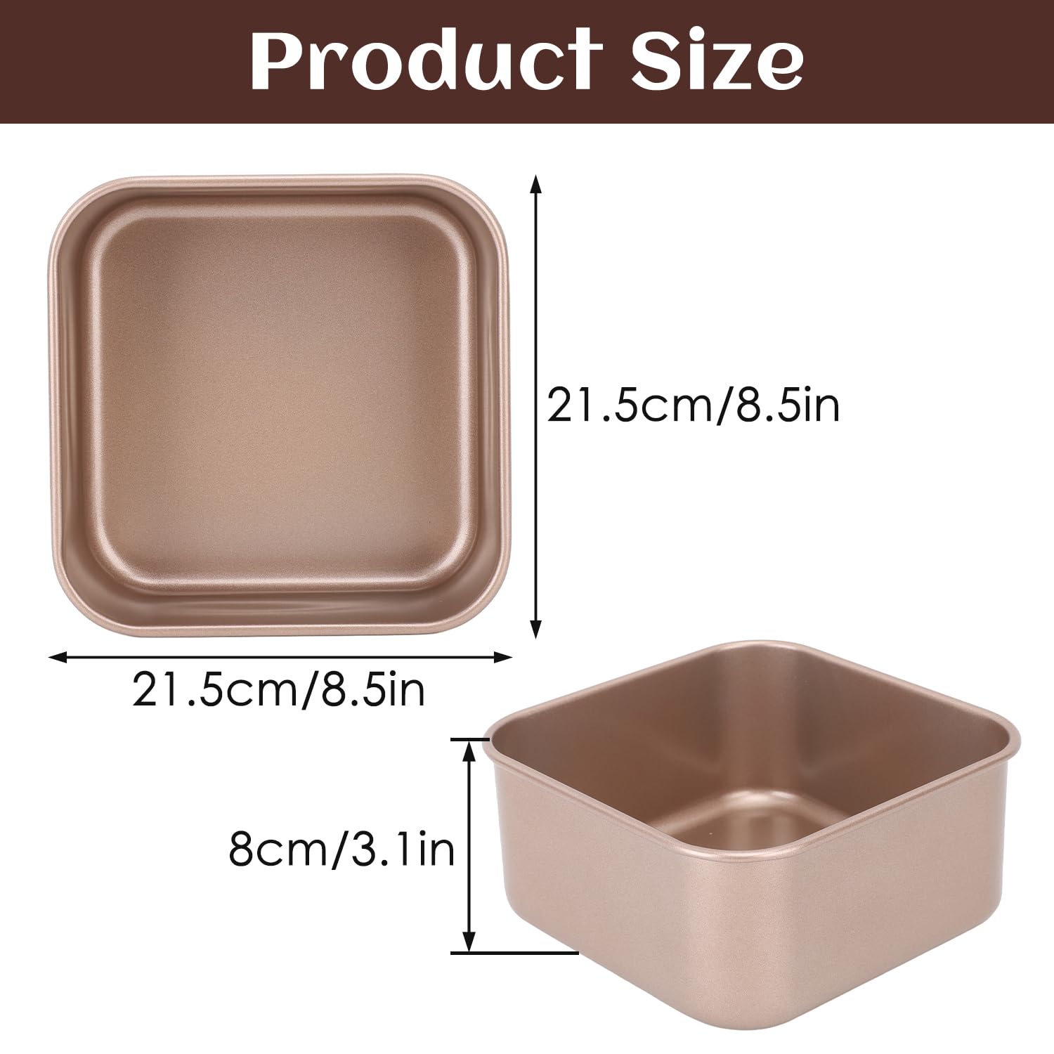 Tissting Moules à Gâteaux 23.5 x 23.5 x 8 cm Plat de Cuisson Carré Tissting Moules à Gâteaux 23.5 x 23.5 x 8 cm Plat de Cuisson Carré