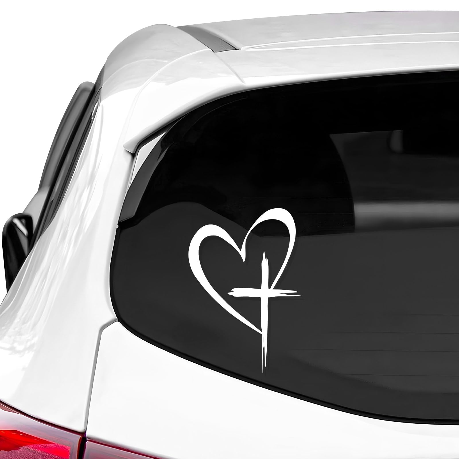 Love Cross Sticker 8 7 6 0 Faith Hope Love Heart Decal Car Bumper Sticker Waterproof Religious Heartbeat