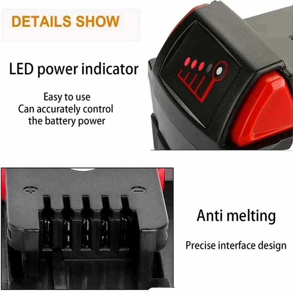 Baterías de repuesto de 18 V compatibles con baterías de herramientas M18, opciones de 12 Ah y 9 Ah, alto rendimiento para herramientas eléctricas