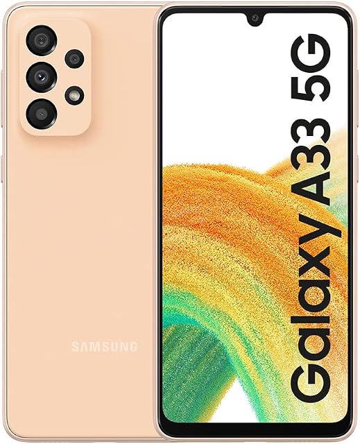 Samsung Galaxy A33 5G Mobile Phone SIM Free Android Smartphone 128 GB Peach 3 Year Warranty