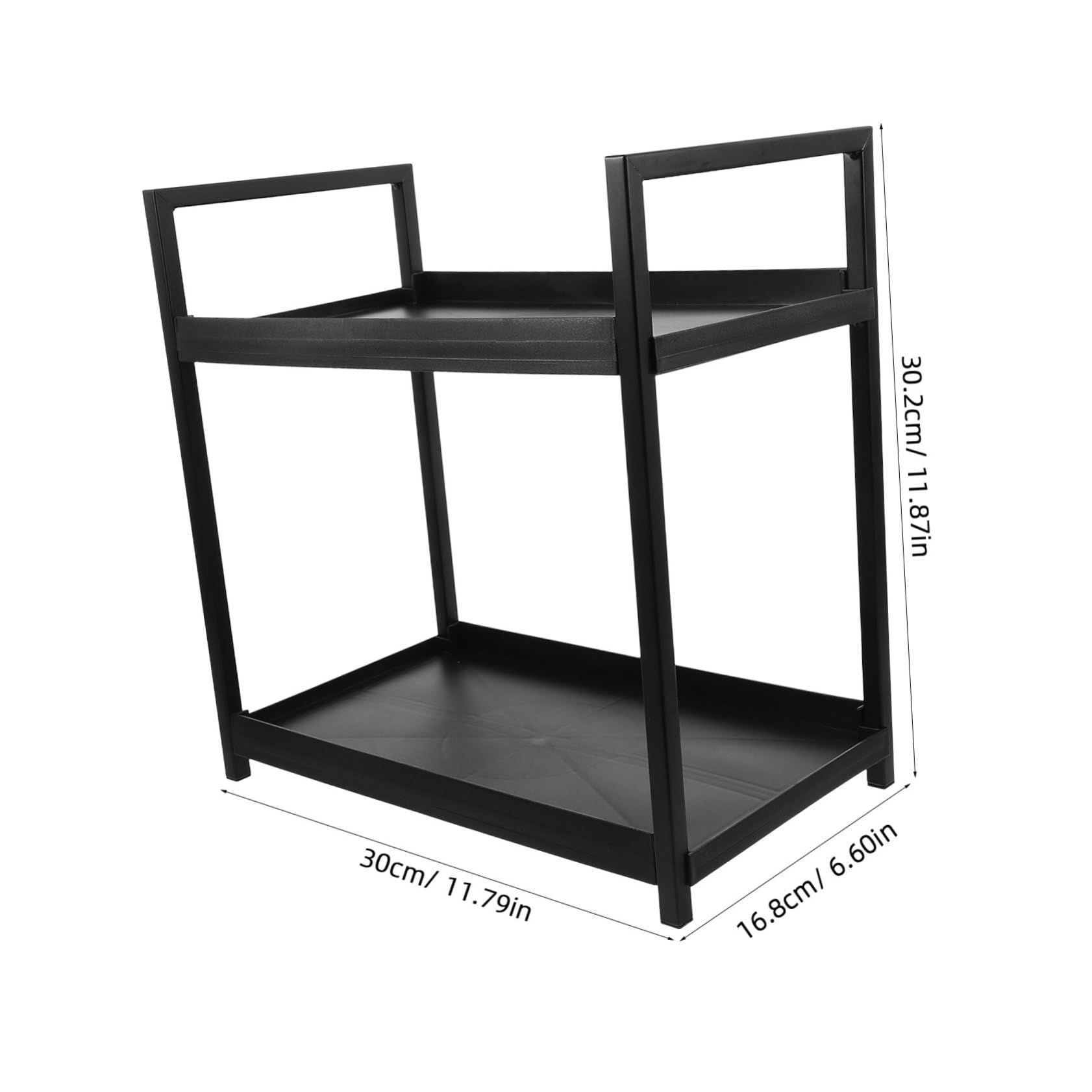 Doppelstöckige Parfümablage aus Eisen mit 2 Ebenen Schwarzer Make Up Organizer für Badezimmer und Schminktisch zur Stilvollen Aufbewahrung