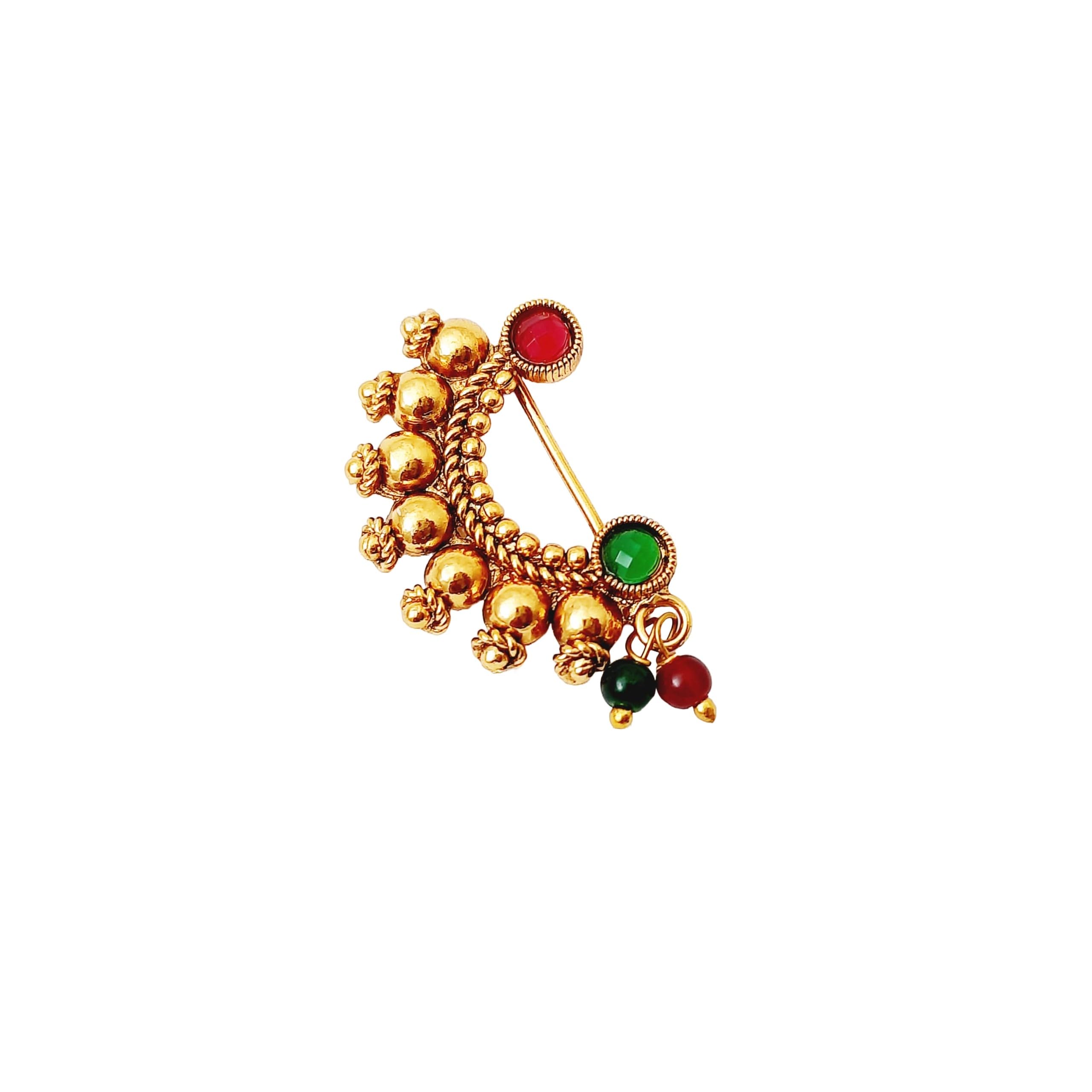 Rita Creations Radiant Marathi Nathiya | Clip on Nathiya for Women and Girls | Nose Ring for Women and Girls Non-Piercing (B0DCT5DF3G) Amazon Price History, Amazon Price Tracker