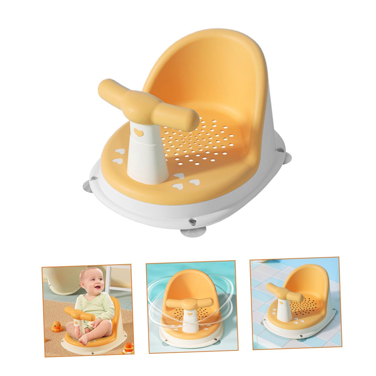 Asiento de Baño para Bebés de 6 a 12 y Resistente al Desgaste Material Pp y Tpe Adecuado para Jugar Alimentación