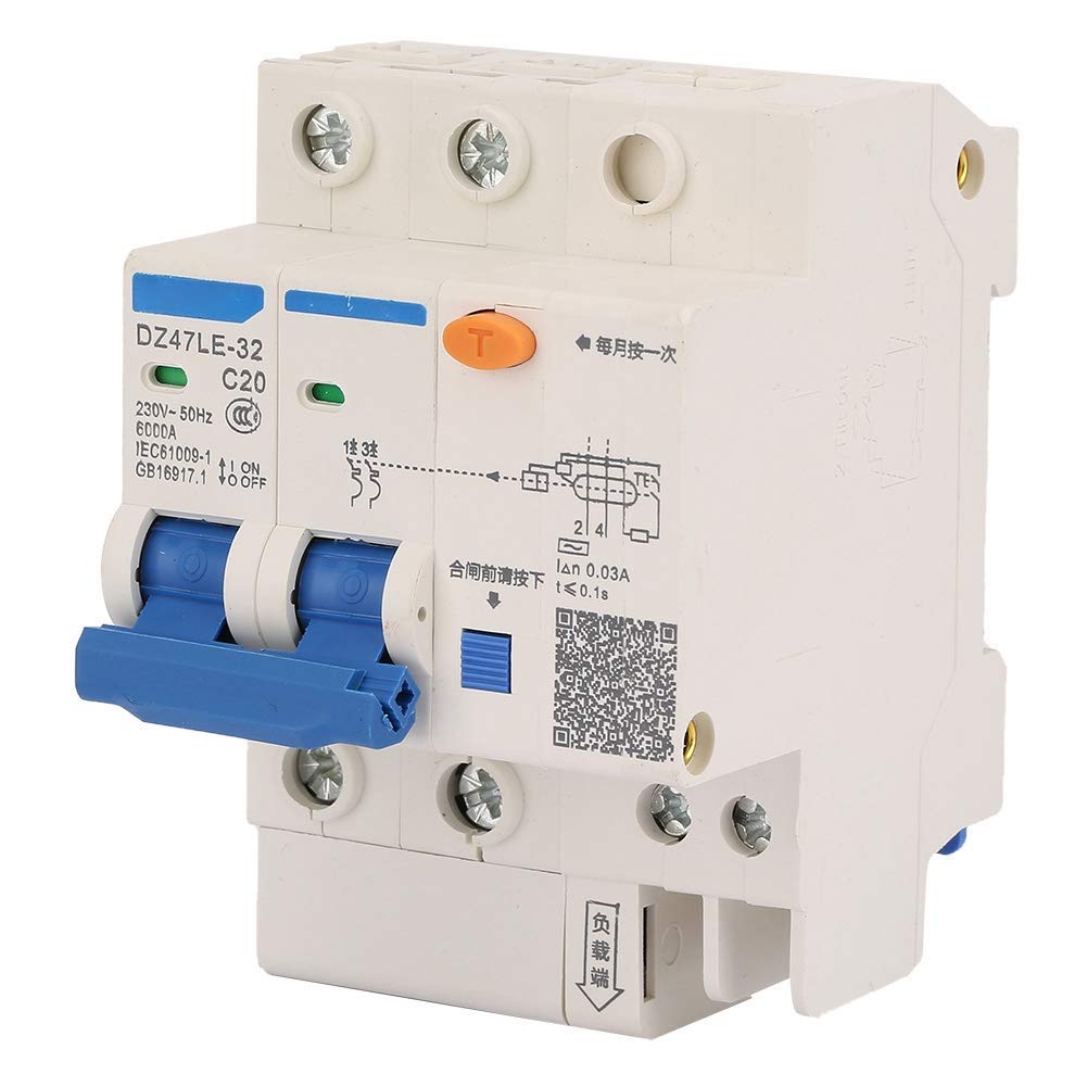 LHQ-HQ Circuit Breaker, DZ47LE-32 2P+2 C20 20A 230V Miniature RCCB Residual Current Circuit Breaker