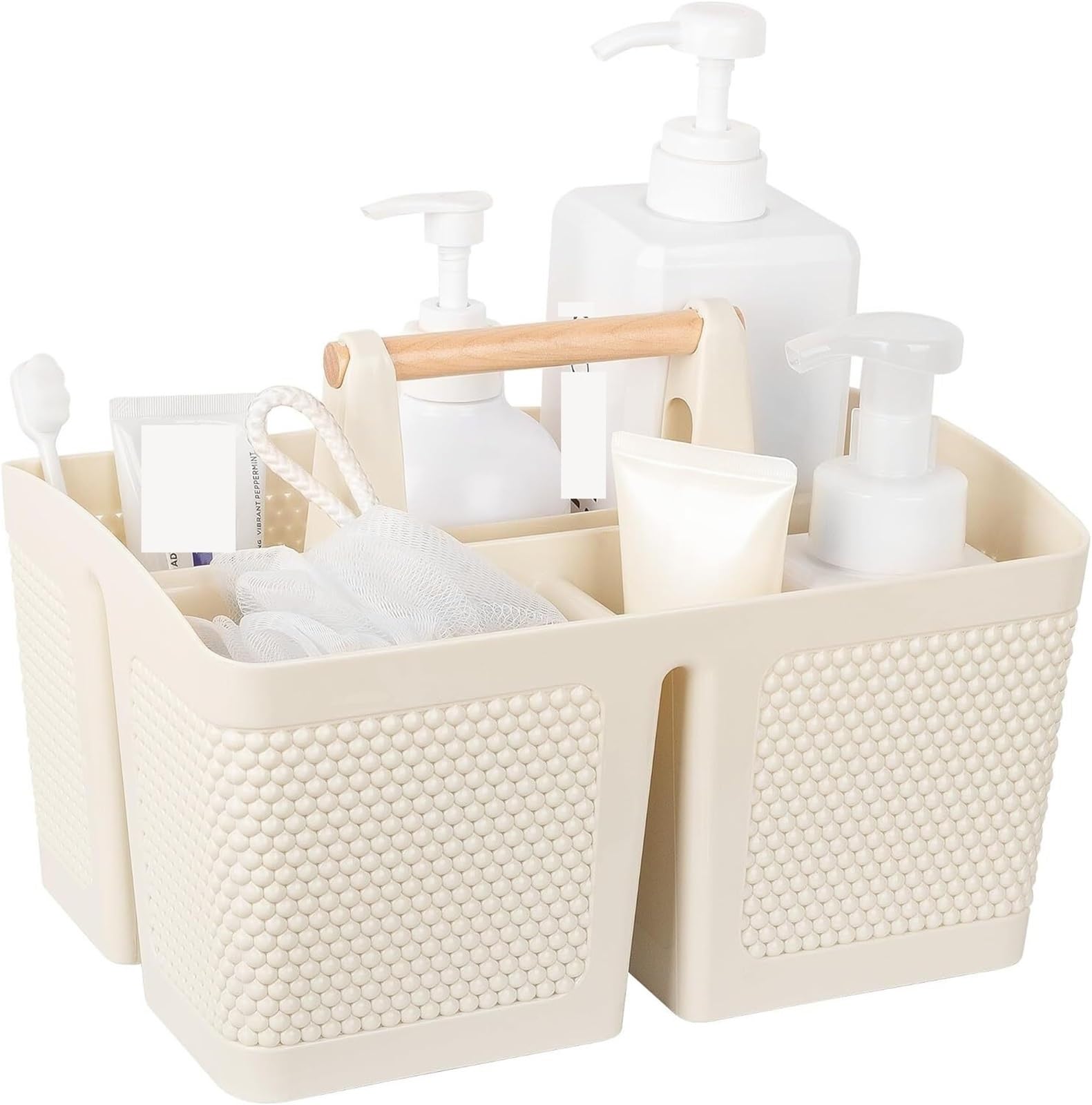 WSQHAO Portable Shower Caddy Basket Plastic Cleaning Organizer Storage Tote With Handle For Bathroom, College, Dorm Room Essentials for Shower
