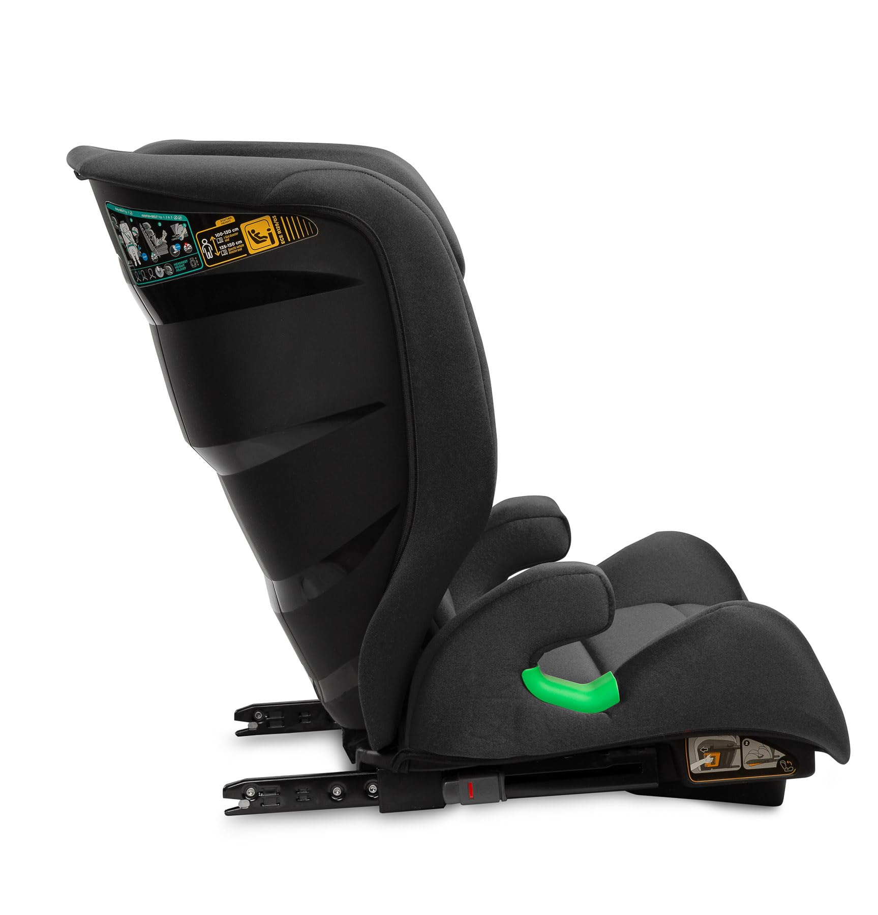 CARETERO Nimbus Kinderautositz für Babys mit einer Höhe von 100 bis 150 cm - iSize Standard und ECE R129 - ISOFIX System - Vorderer Einbau - 11-stufige Kopfstützenverstellung - Schwarz