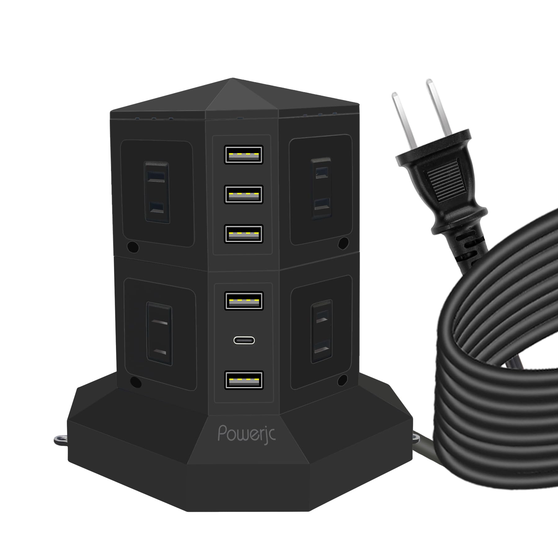 Amazon | POWERJC タワー式 電源タップ 縦型コンセント AC差込口USB PD