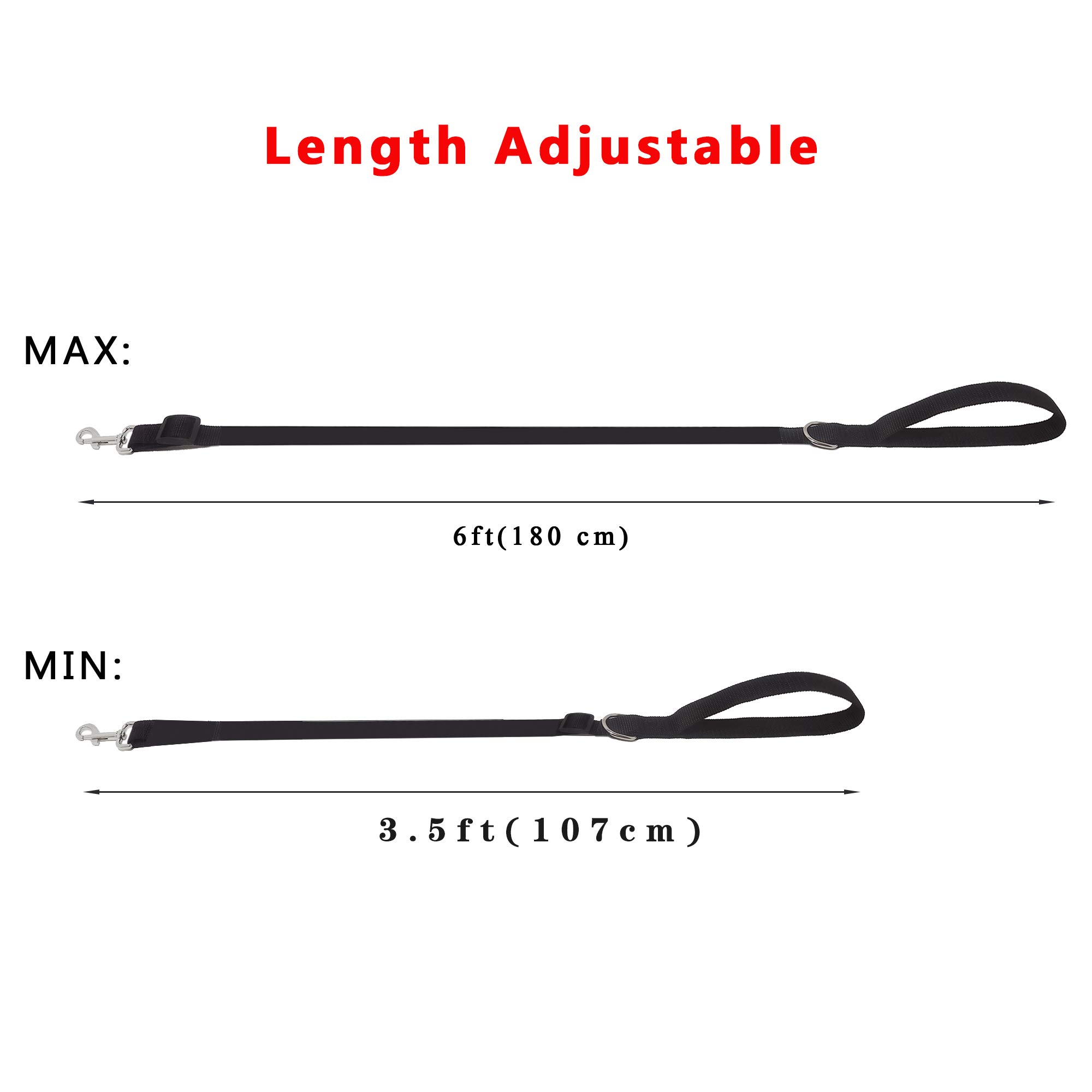 TAIAN Correa de nailon ajustable para perro, correas de perro de 4 pies, 5 pies y 6 pies de largo para perros medianos y grandes (morado)