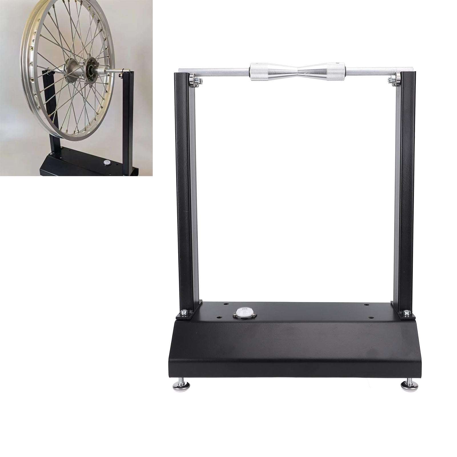 Jiawu Equilibrador de Ruedas de Motocicleta, Conos de Centrado Ajustables, Equilibrador de Neumáticos de 13 de 8 Mm a 28 Mm, Soporte de Equilibrio de Ruedas con Diseño Desmontable Portátil para