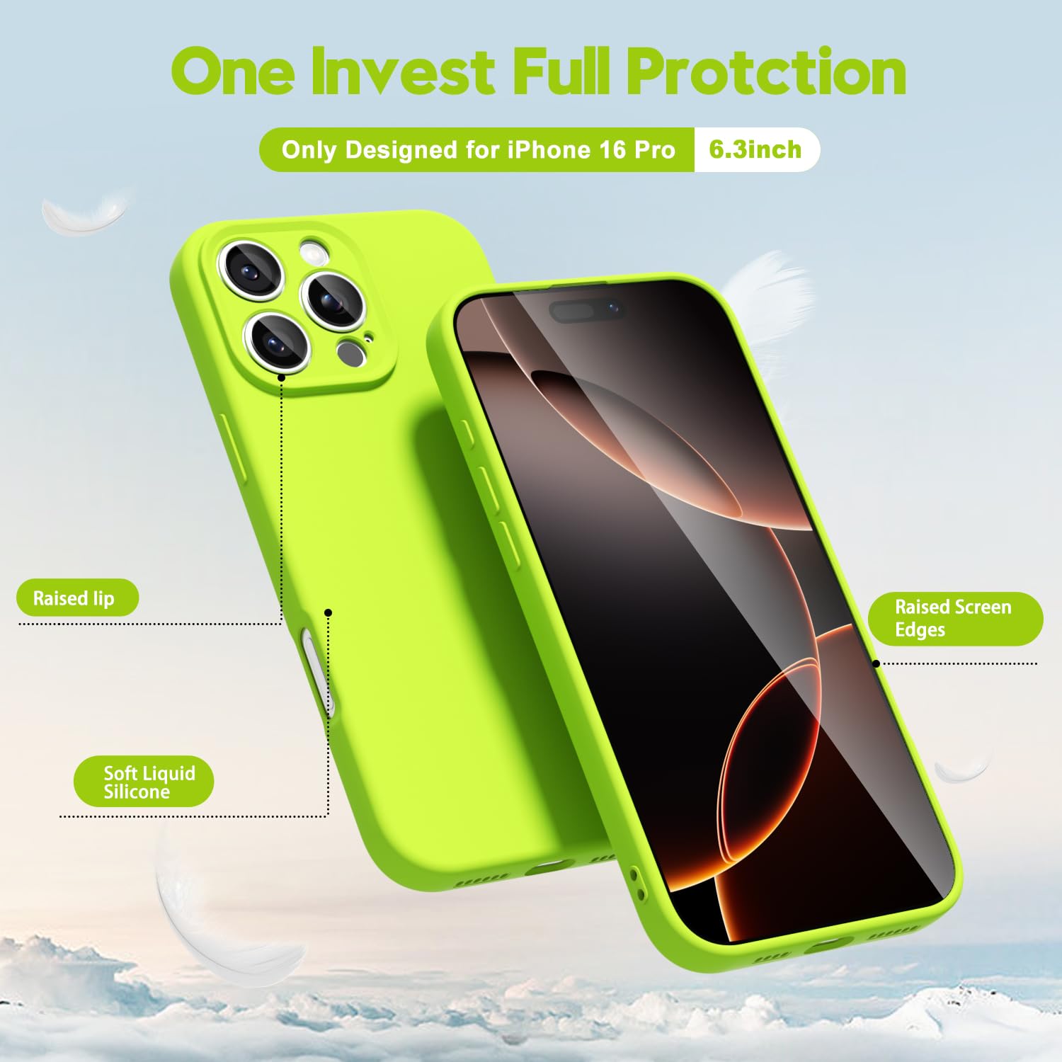 oakxco for iPhone 17 Pro Max Phone Case Liquid Silicone, Cute Thin Slim Grip Soft Rubber Gel for Women Men, Smooth Matte TPU Plain Solid Color Girly Simple Case with Camera Cover, Light Pink — view 1233
