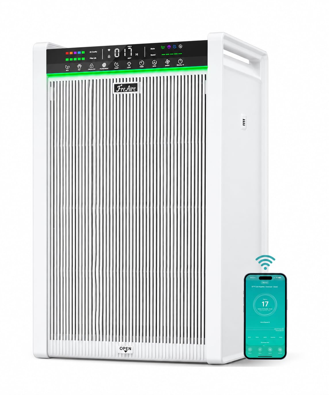 View 1 of ** FACTORY SEALED**FreAire HEPA Air Purifier for Home Pets, Large Room, WiFi App