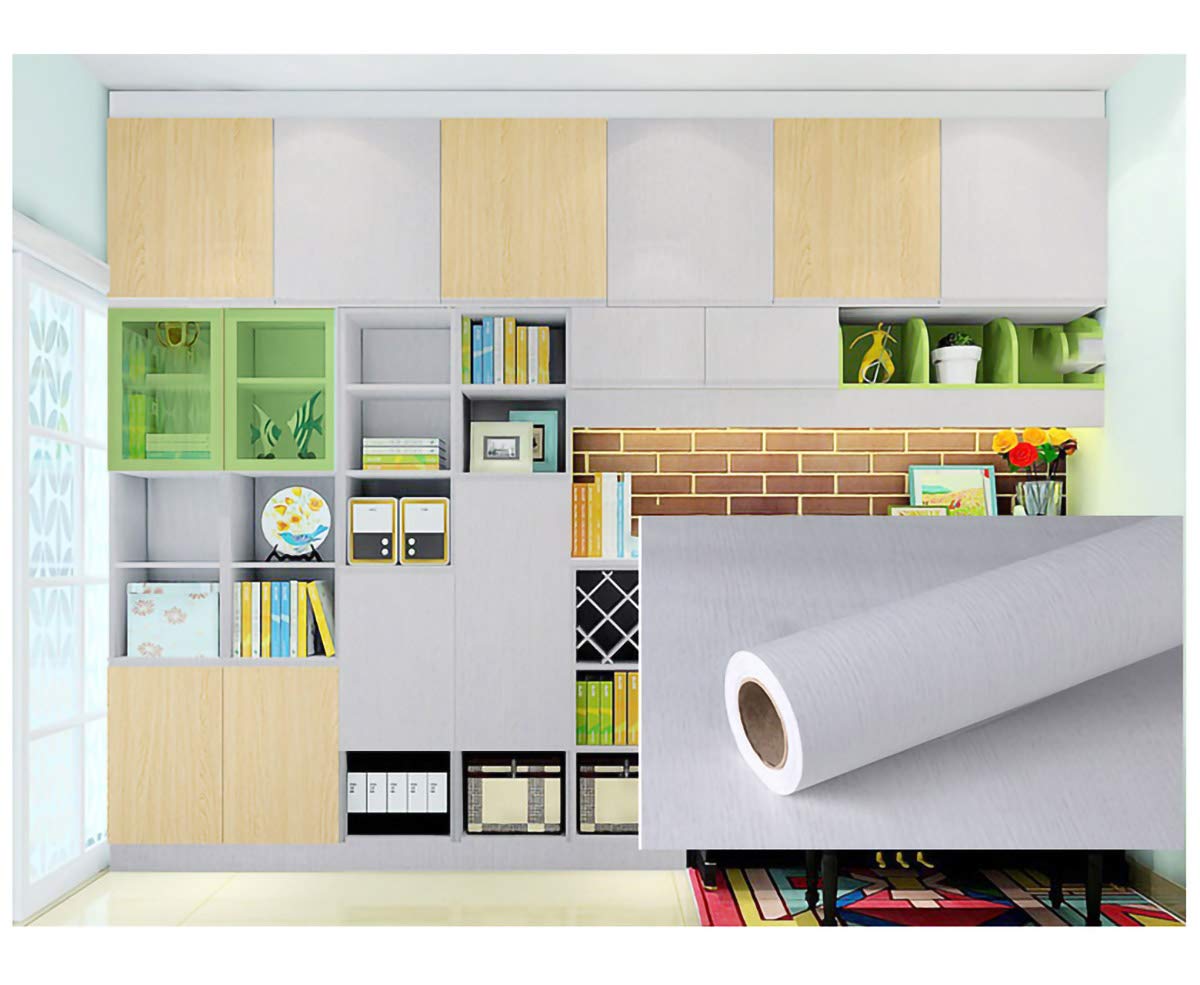 Carta Adesiva per Mobili PVC Impermeabile Antibatterico e Anti-umidità Wall Sticker per Mobili Realizzazione di Superfici Facile da Pulire Rivestimento Carta Adesiva Legno-3# quercia bianca 40cmx10m(1