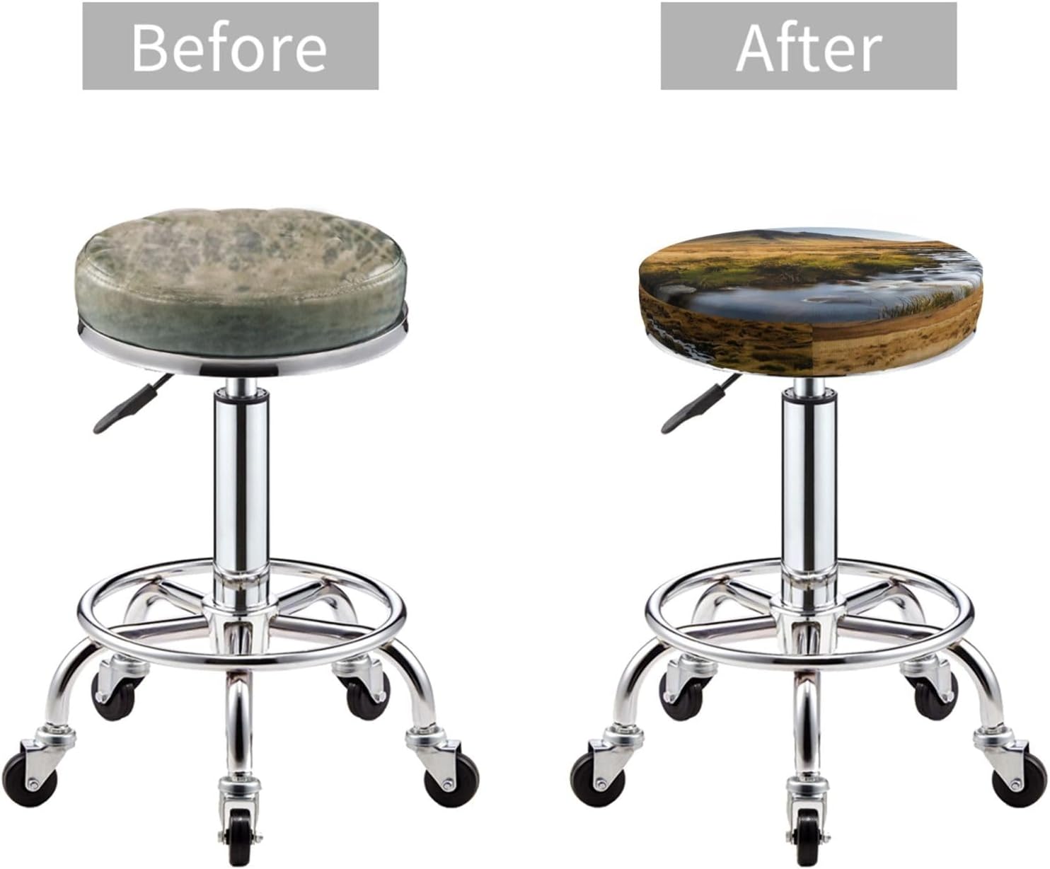 Round Bar Stool Seat Cover for Home Kitchen Dining Chair - 12 inch