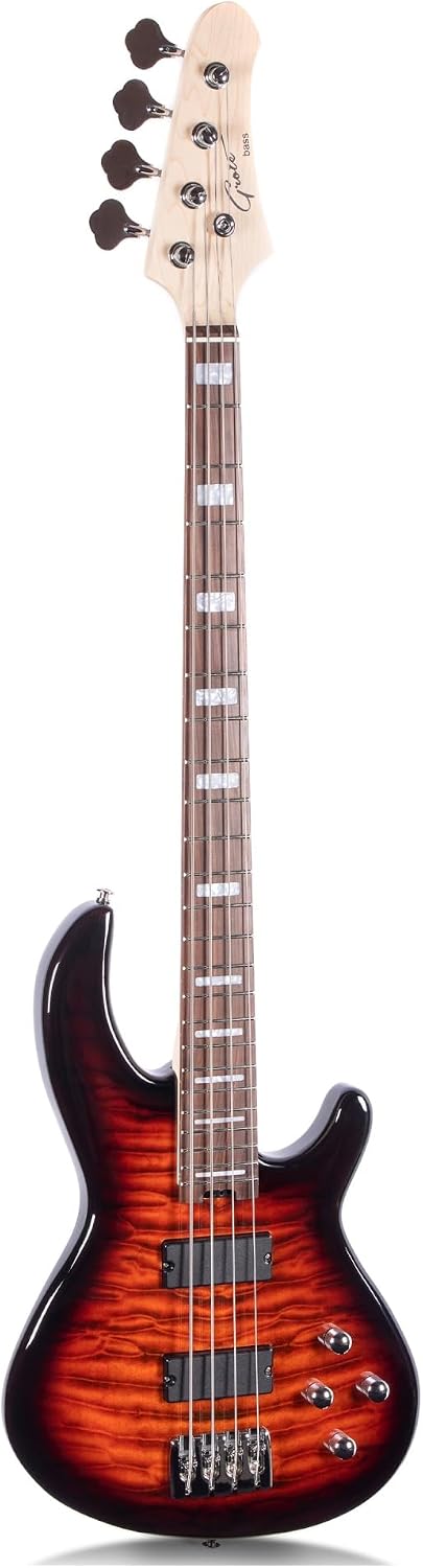 Professional Bass Electric Guitar 4 String Instrument Beginner Guitar(Purple)