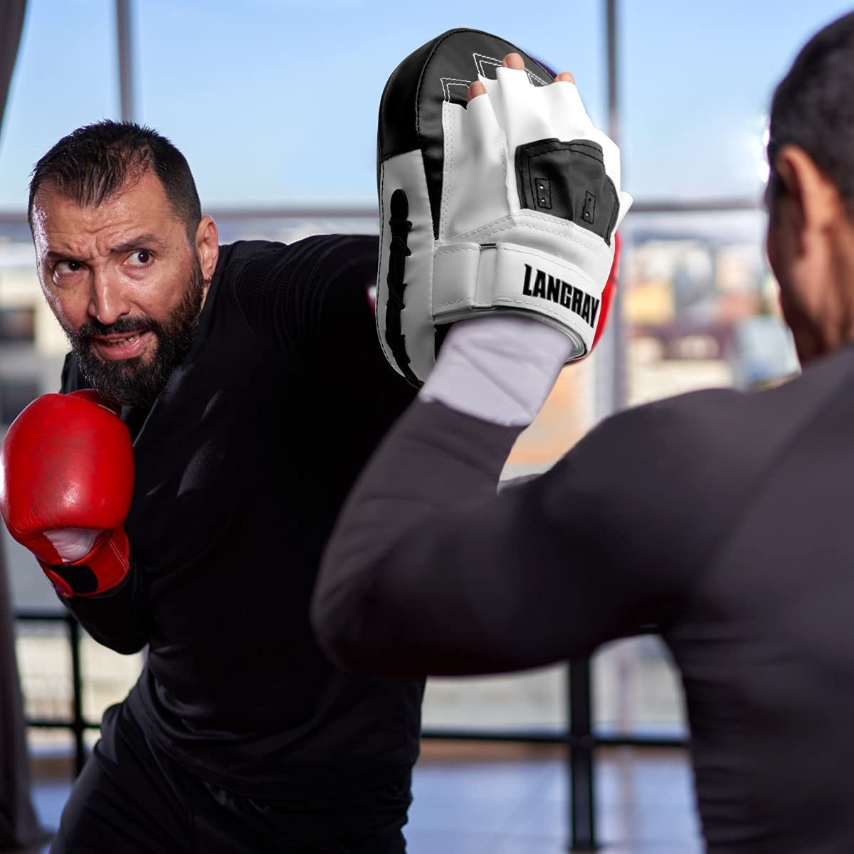 LangRay Pattes d'ours Boxe Muay Thai Paos Frappe Cible Boxing Pads pour Entraînement de Boxe Taekwondo Sport de Combat