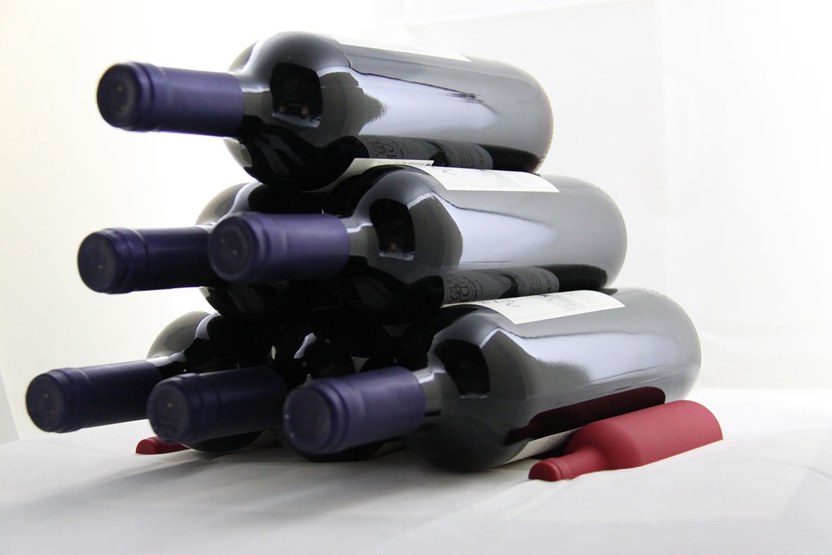 Make My Day Stack Wine Bottle Storage, Burgundy