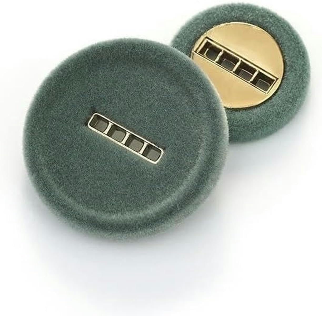 100 PZ 25 MM 2/4 Fori Bottoni Rotondi Verdi Rivestiti in Tessuto Bottoni in Velluto per Abbigliamento Lavorazione Artigianale Cucito Bottoni Grandi in Resina-verde scuro-40L=25.0 MM