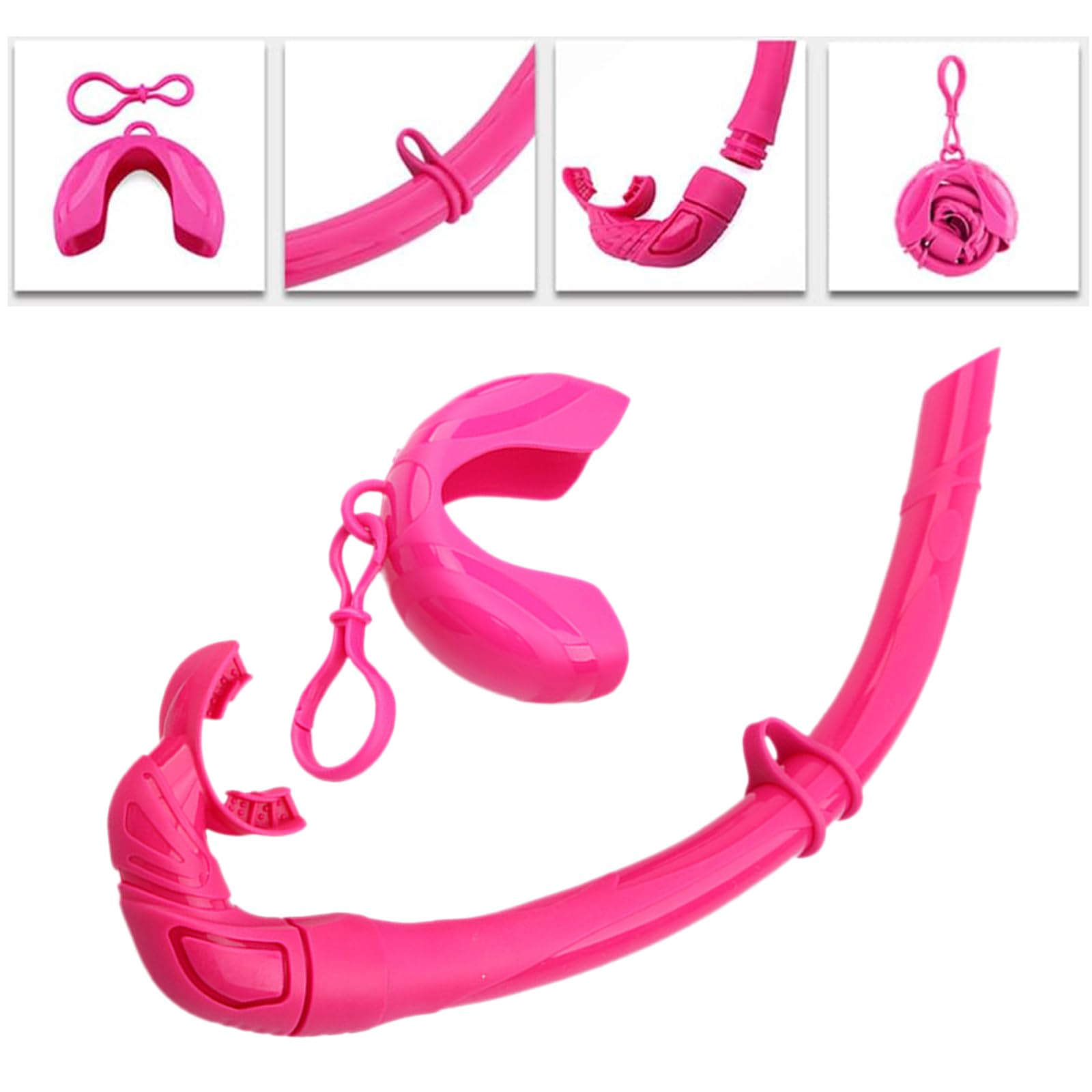 Tuba De Natation Pliable En Silicone - Flexible, Enroulable, Avec Étui De Rangement, Pour Apnée Et Plongée