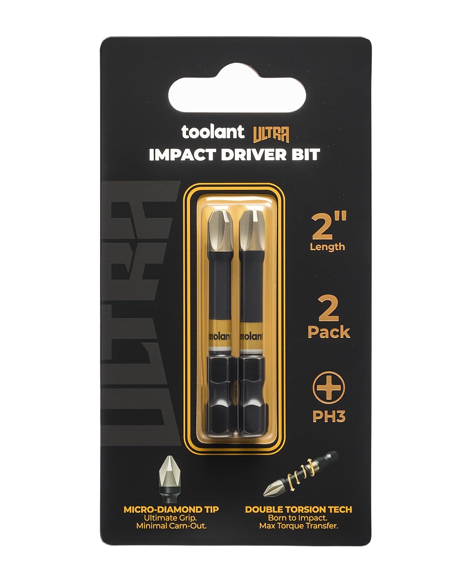 toolant PH3 Phillips Impact Bit Set, 2 Inch, 2-Piece, Magnetic