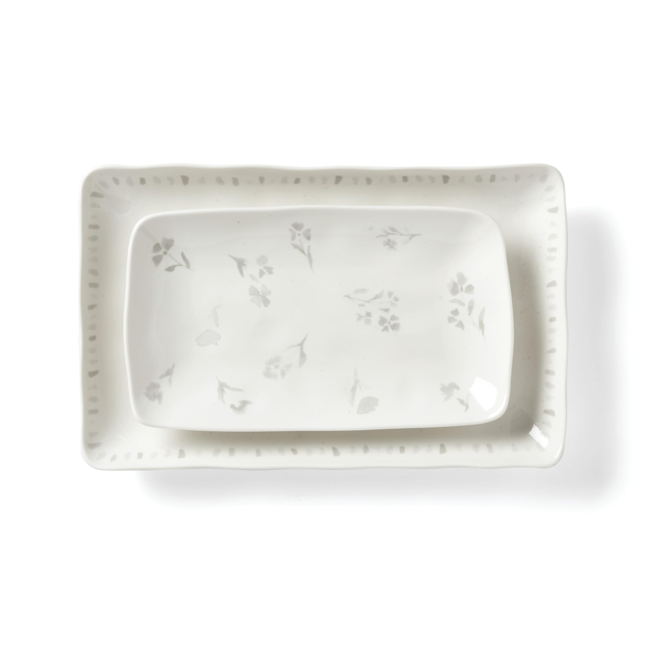 Lenox Oyster Bay - Juego de 2 platos para servir de anidación, color blanco