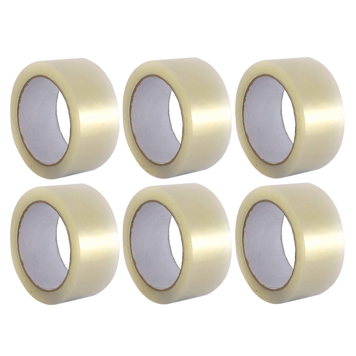 CHPL (Pack of 6) - CLEAR Adhesive Tape Roll Size 48mm x 66 Metre Strong Thick & Secure Water-resistant Tape for Industrial Packaging Cartons Cardboard Boxes Tape Moving Homes (Clear, 2 Inch)