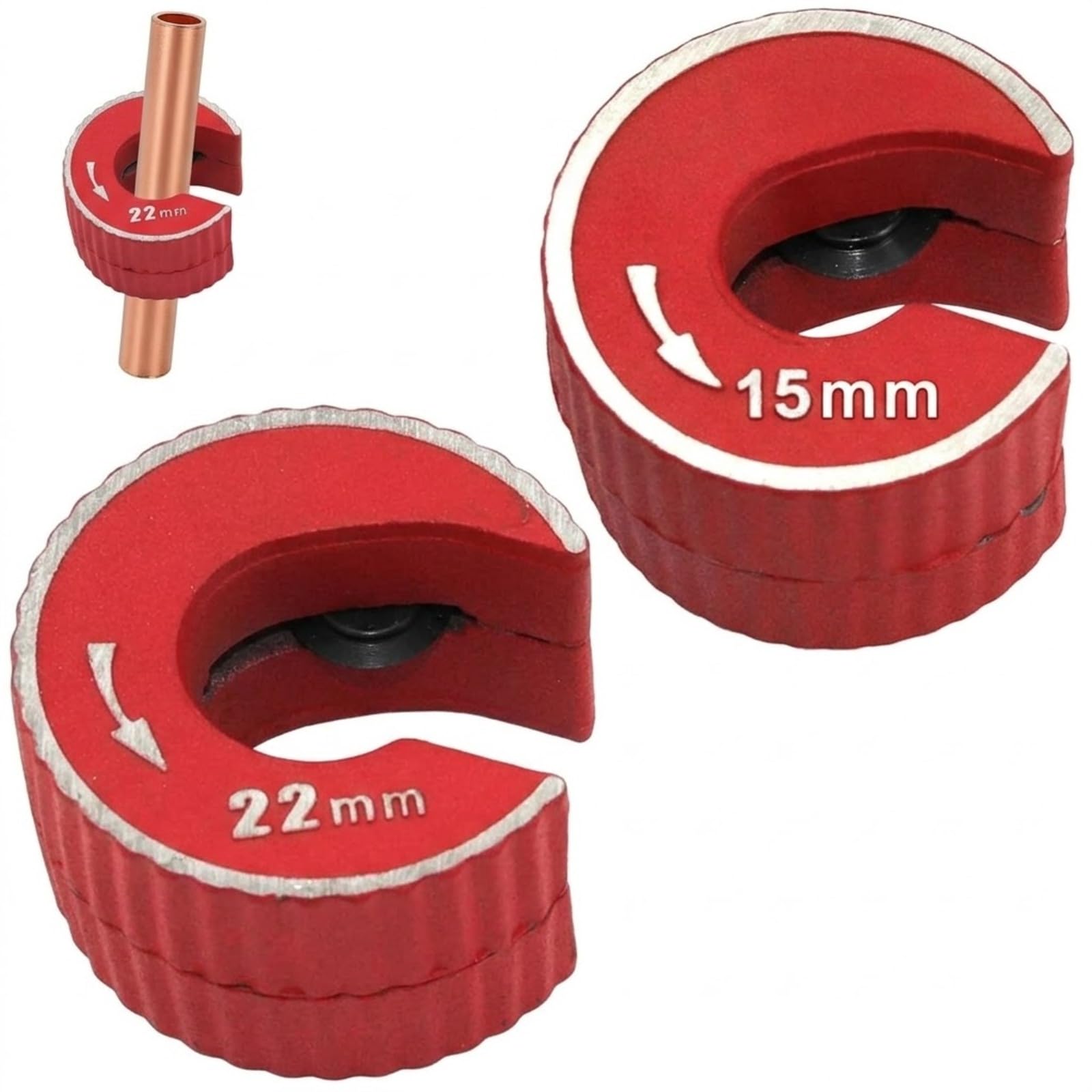 Pipe Cutter Set 15mm & 22mm, Aluminium Alloy Tube Cutter for Copper, Brass, Aluminium & Selected Plastic Pipes