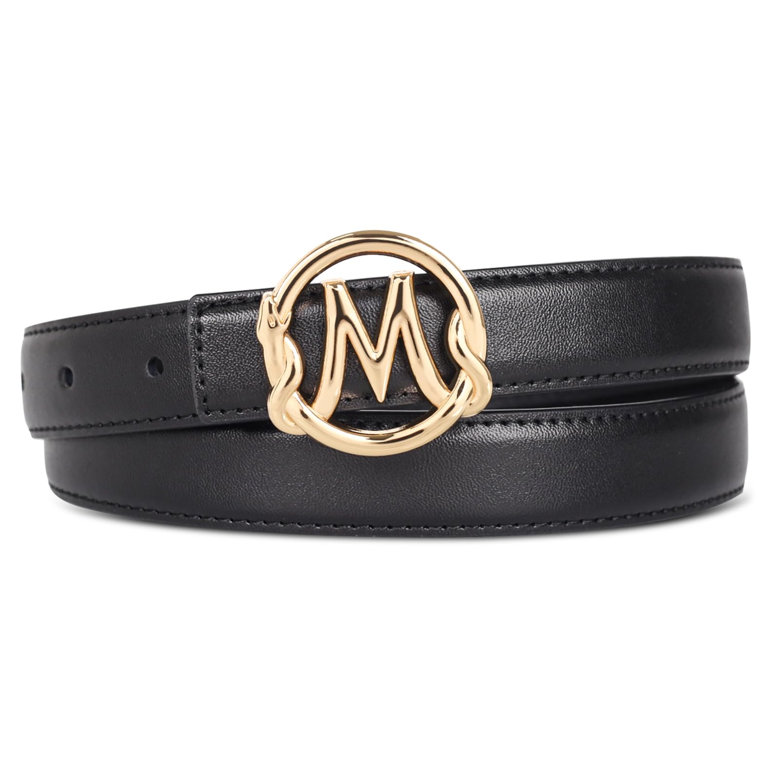 Women's Leather Belt with Buckle - Ideal for Dresses, Jeans, and Coats