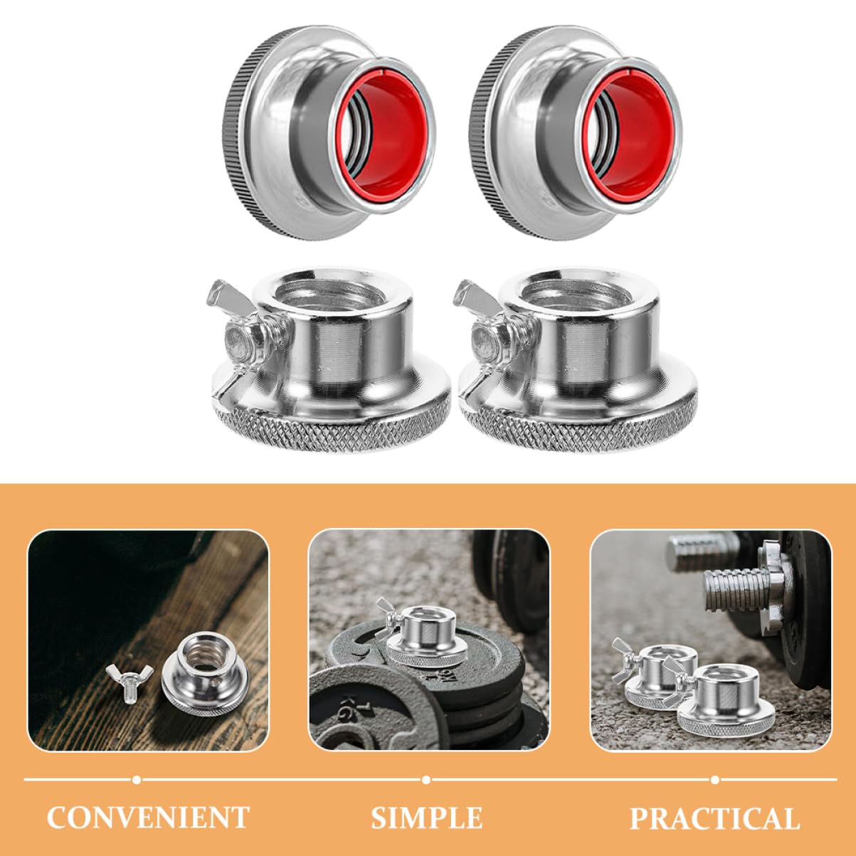 BESPORTBLE Barbell Supply: Dumbbell Anti-Slip Nut Locking Nuts for Dumbbell Bars 4pcs