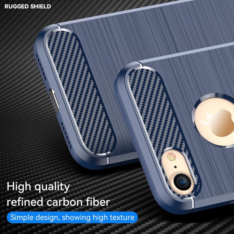 Image of Hybrid Carbon Fiber Back Case for iPhone 7 /8 (Blue)