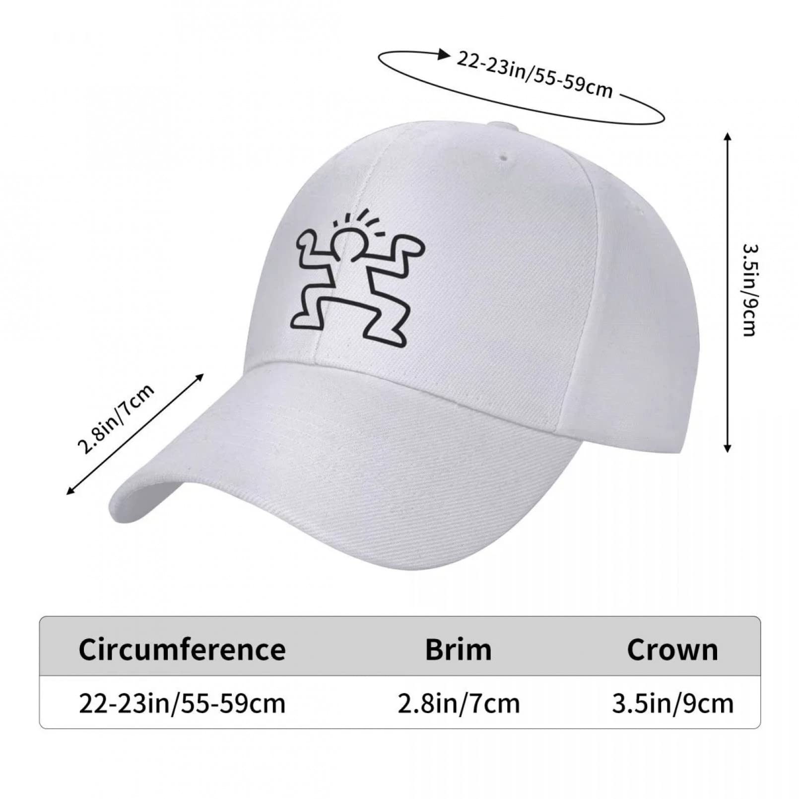 Berretto Da Baseball Unisex Con Stampa Astratta Keith Haring - Cappello Da Papà Regolabile In Cotone E Poliestere - Protezione UV Per Uomo E Donna