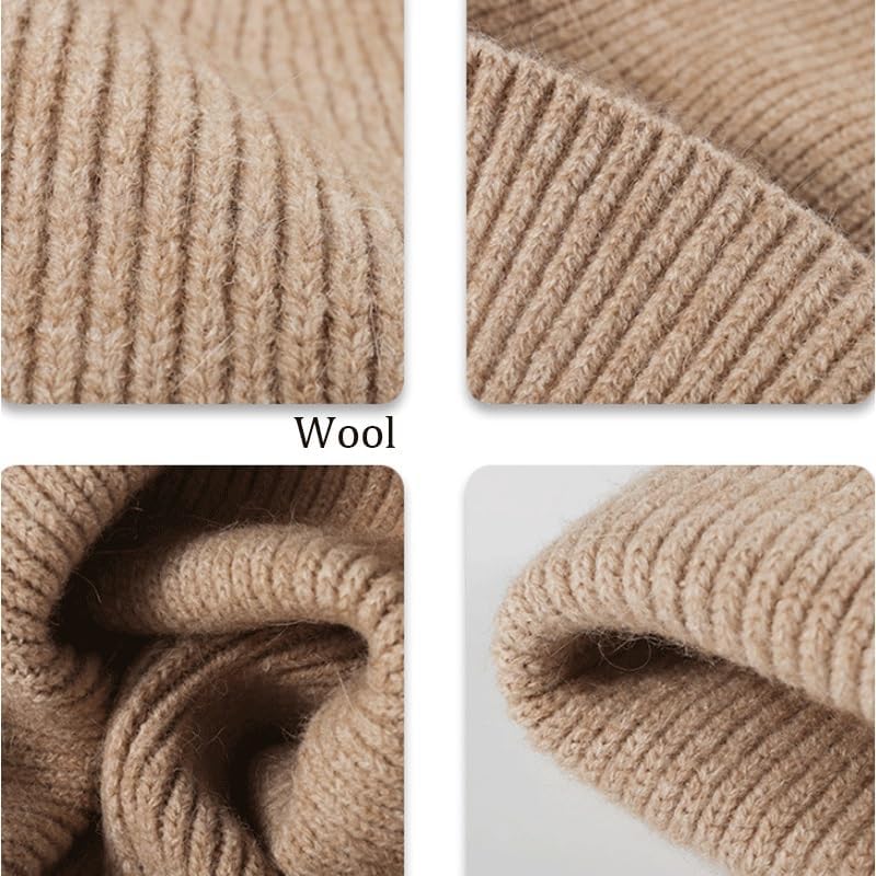 Women's Warm Thick Outdoor Wool Ball Casual Knitted Hats