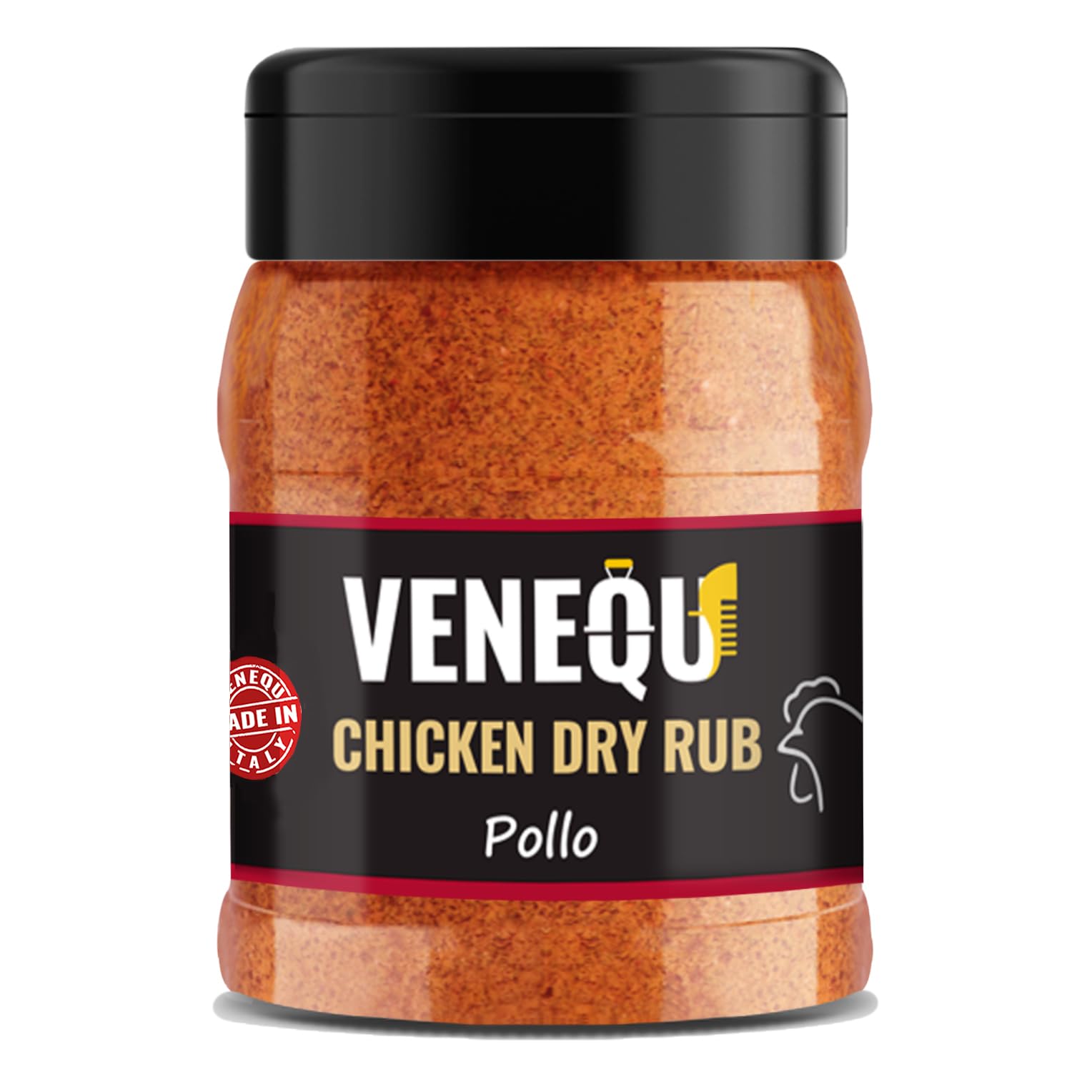 VENEQU BBQ DRY RUBs Gourmet Set #5 (150gr x 4 RUBs) Made in Italy | 1 x Pork Rub, 1 x Chicken Rub, 1 x Black SPOG Rub e 1 White Gold Rub